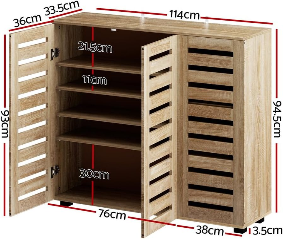 Artiss Shoe Cabinet, 30 Pairs Wooden Storage Rack Cabinets Bench Box Drawers Organiser Shoes Shelf Drawer, Cupboard Hallway Home Decor Bedroom Furniture Display Wardrobe Sturdy Construction image number 5