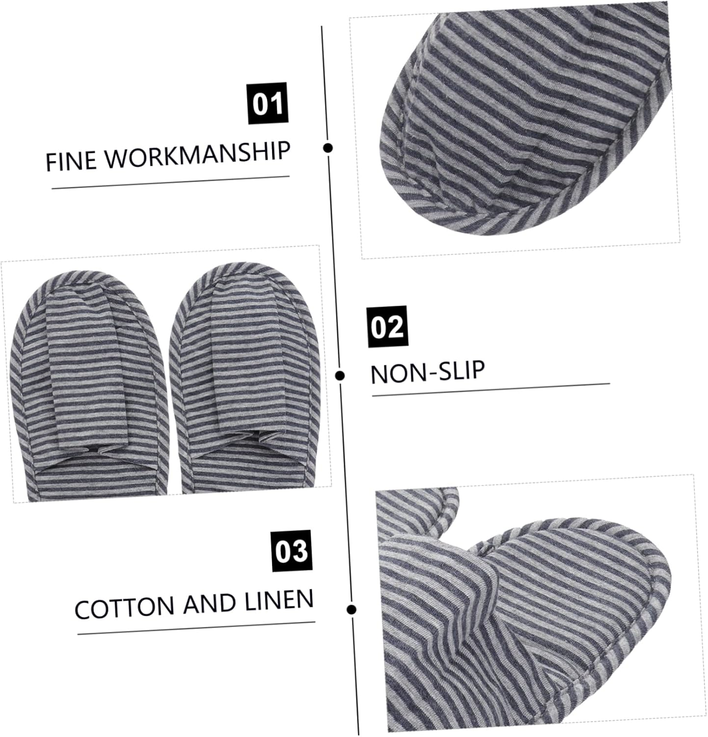 Portable Travel Slippers Compact Folding Slippers for Women Soft Cotton Indoor Home Bag image number 1