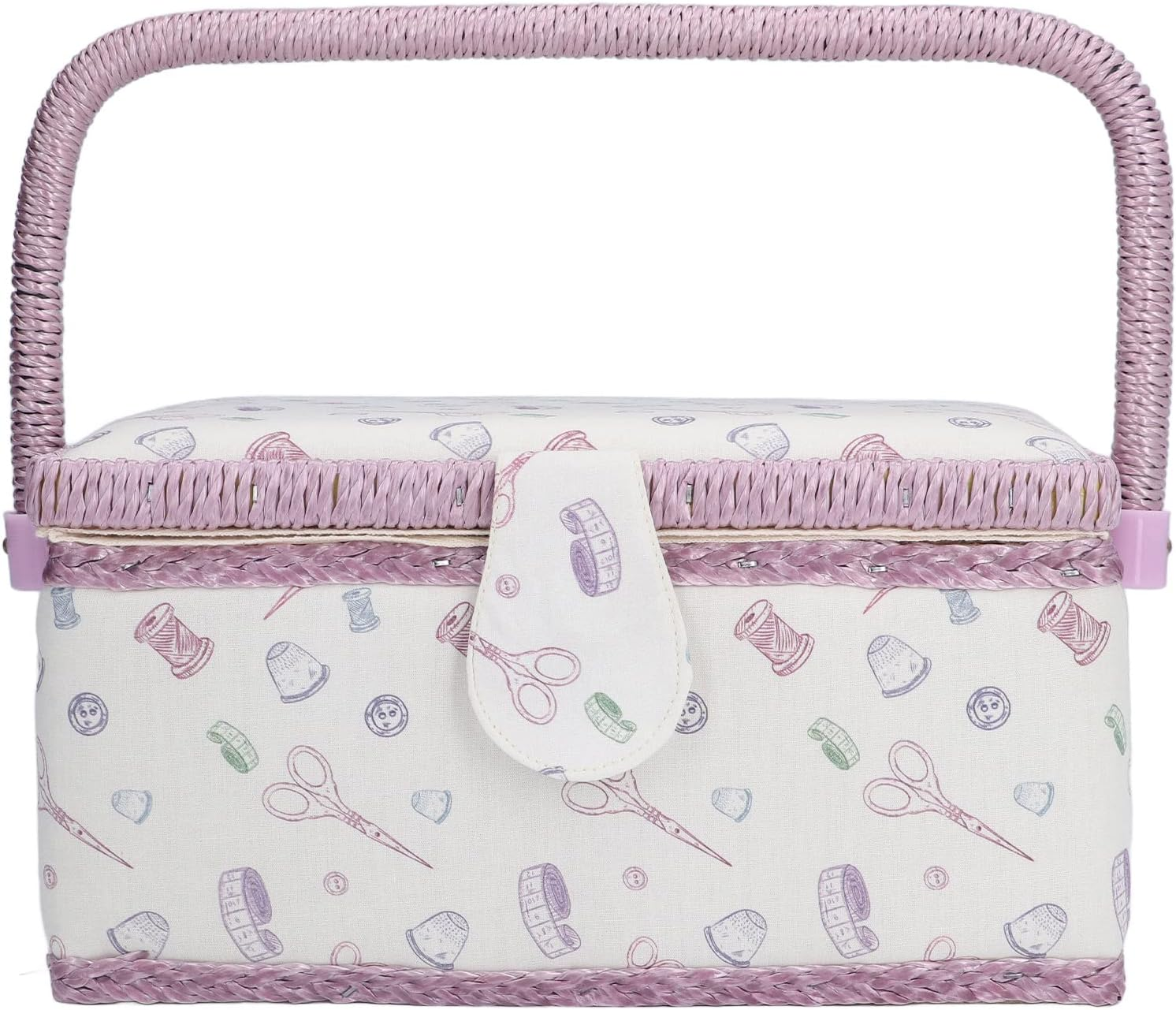 Sewing Box Organizer, Premium Material, Wide Application, Good Order, Classic Appearance, Portable Size - with Pincushion and Mini Pocket - Purple, Ideal Gift image number 3