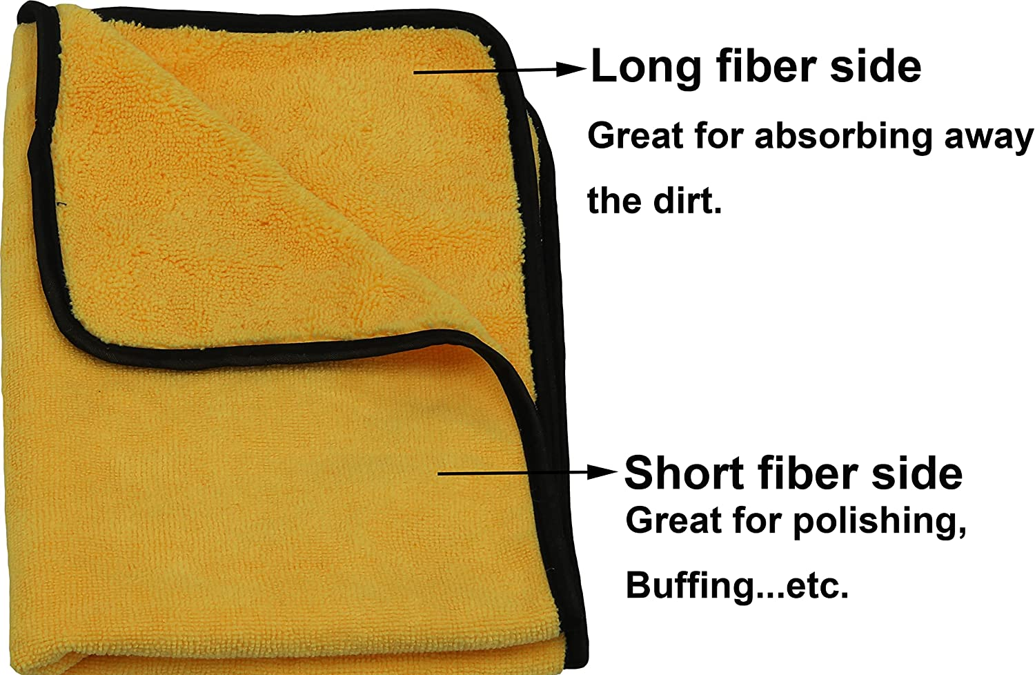 Simple Houseware 6 Pack Professional Grade Premium Microfiber Towels Dual Sided for Car Drying Towel and Household Cleaning, 16" X 24", Orange image number 1