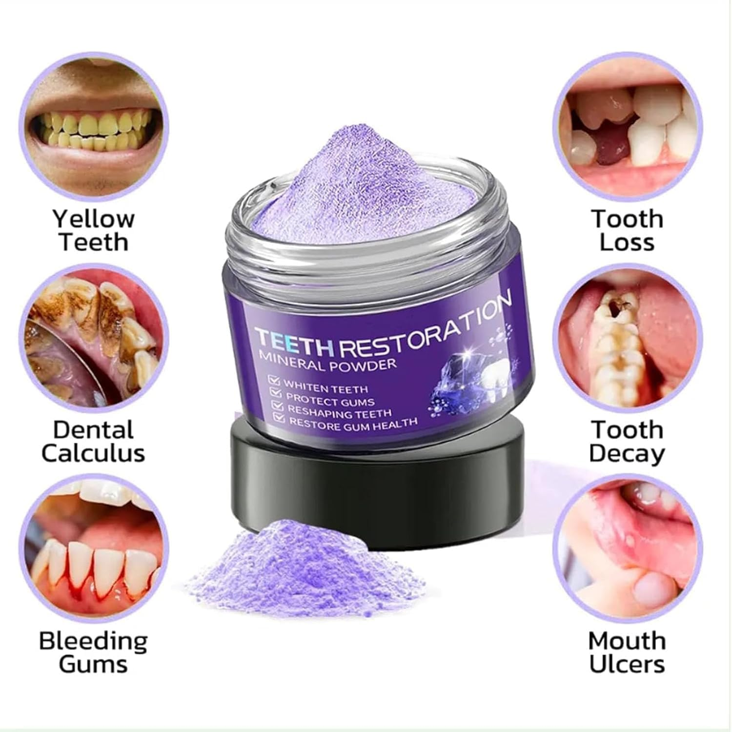 3-Pack Teeth Whitening & Strengthening Mineral Powder - Effective Dental Restoration image number 5