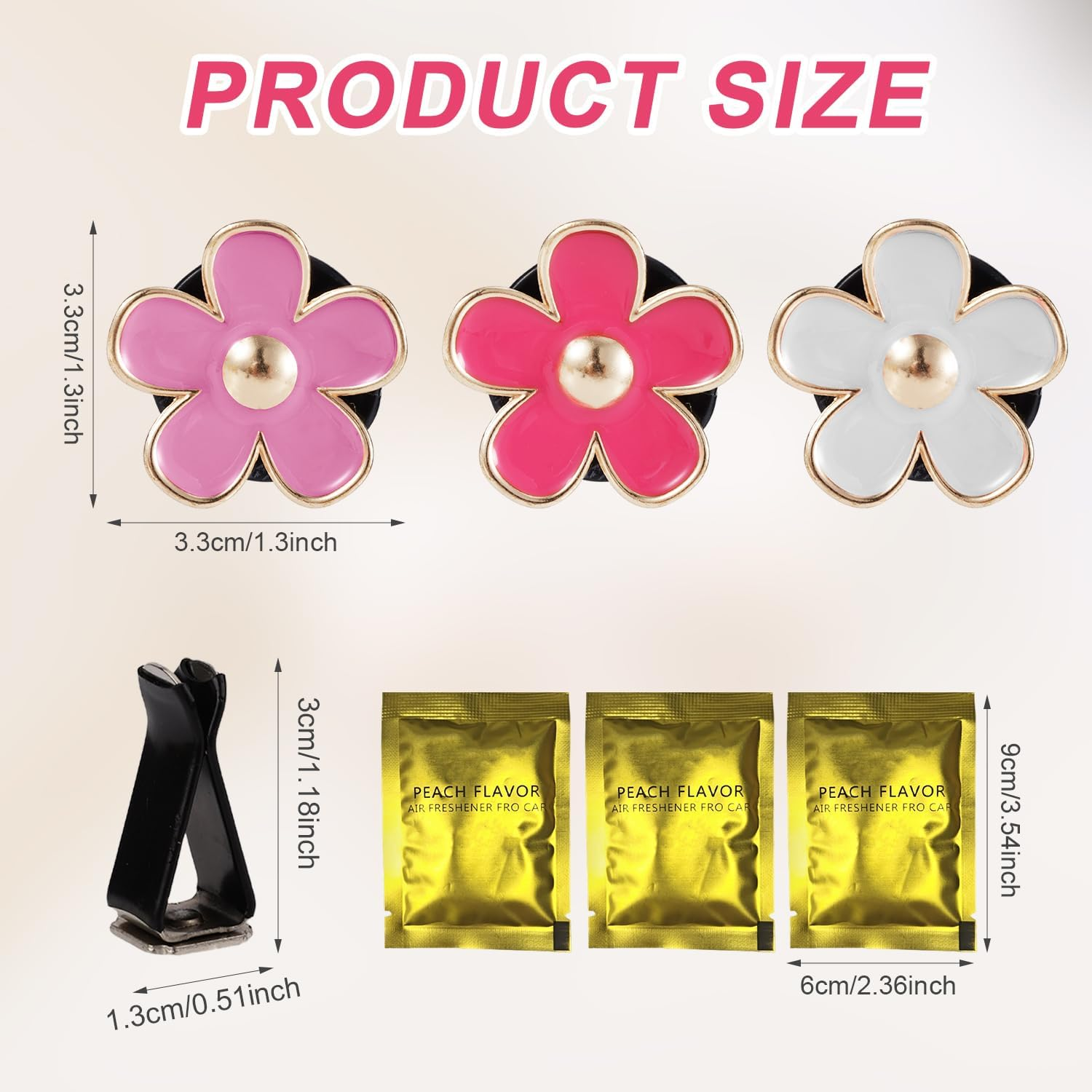 6Pcs Flower Air Freshener Vent Clips, Cute Daisy Air Conditioning Outlet Clip Girly Women Car Accessories Flowers Car Essentials Decorations (Multicolored) image number 1