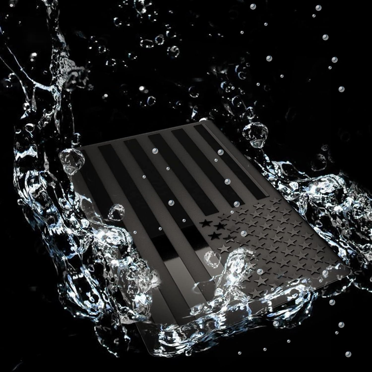 Embossed 3D Metal All Black American Flag Emblem Decal Stickers (1 Pair), Matte Black 5" X 3" Patriotic USA US Flag Car Decals Bumper Stickers for Truck, Window, Motorcycle, Support US Military - 3 Pack image number 5