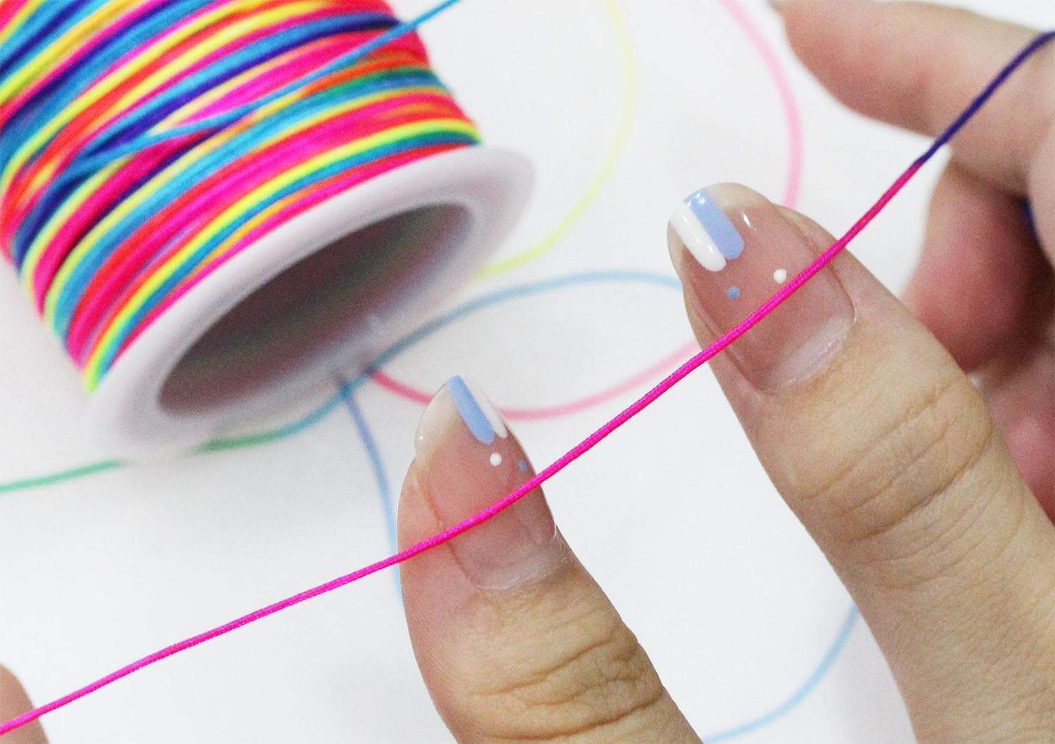 1500Yards Nylon String for Bracelets, Betterjonny 30 Rolls 0.8Mm Chinese Knotting Cord Nylon Beading String Thread for Kumihimo Macrame Jewelry Making Friendship Bracelets, 30 Colors image number 4