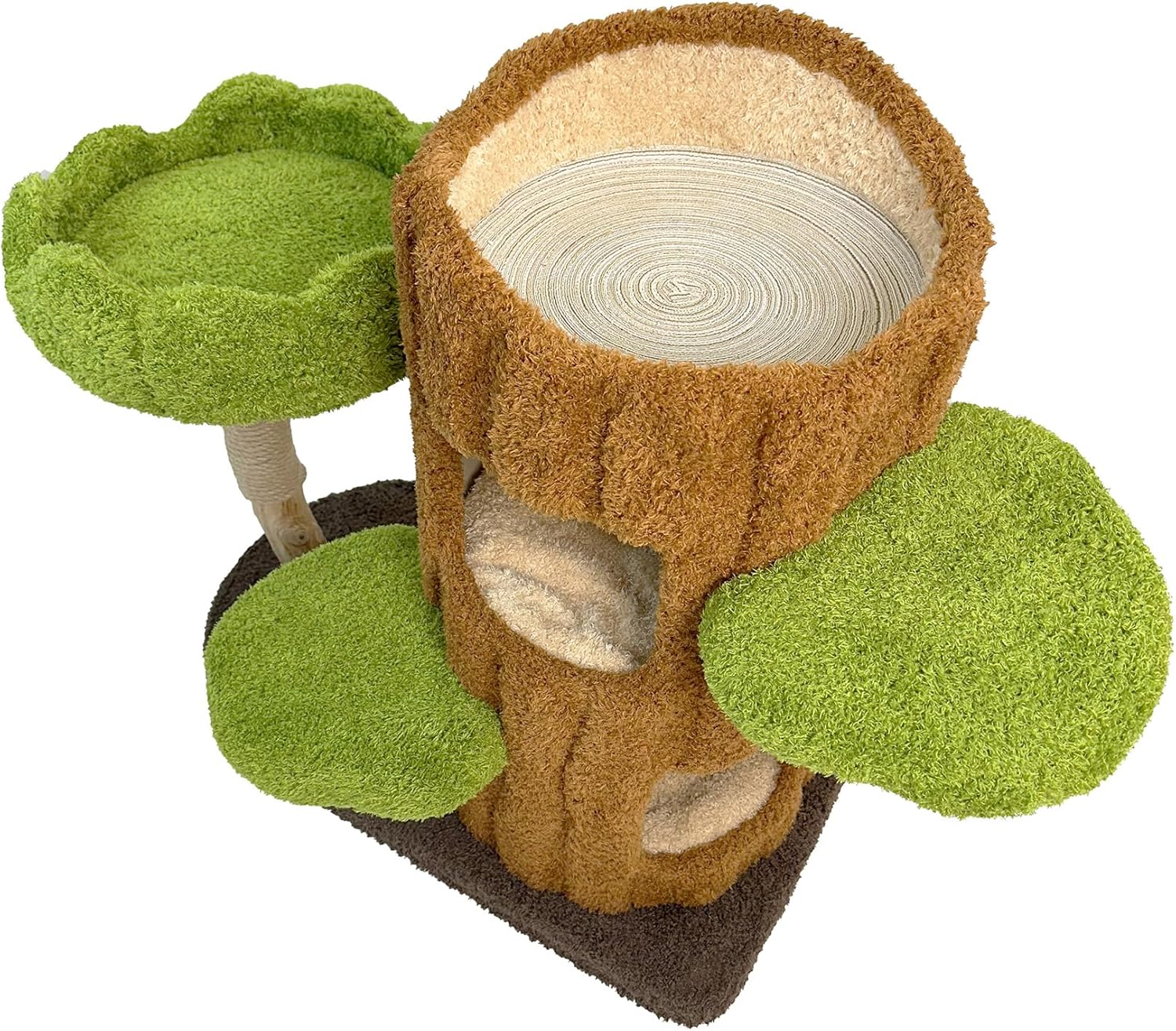 Cat Scratch Playground Tree Top Tranquil - Cat Tower, Indoor Cats, Cat House, Cat Scratcher, Green&Brown, 78Cm Height image number 1