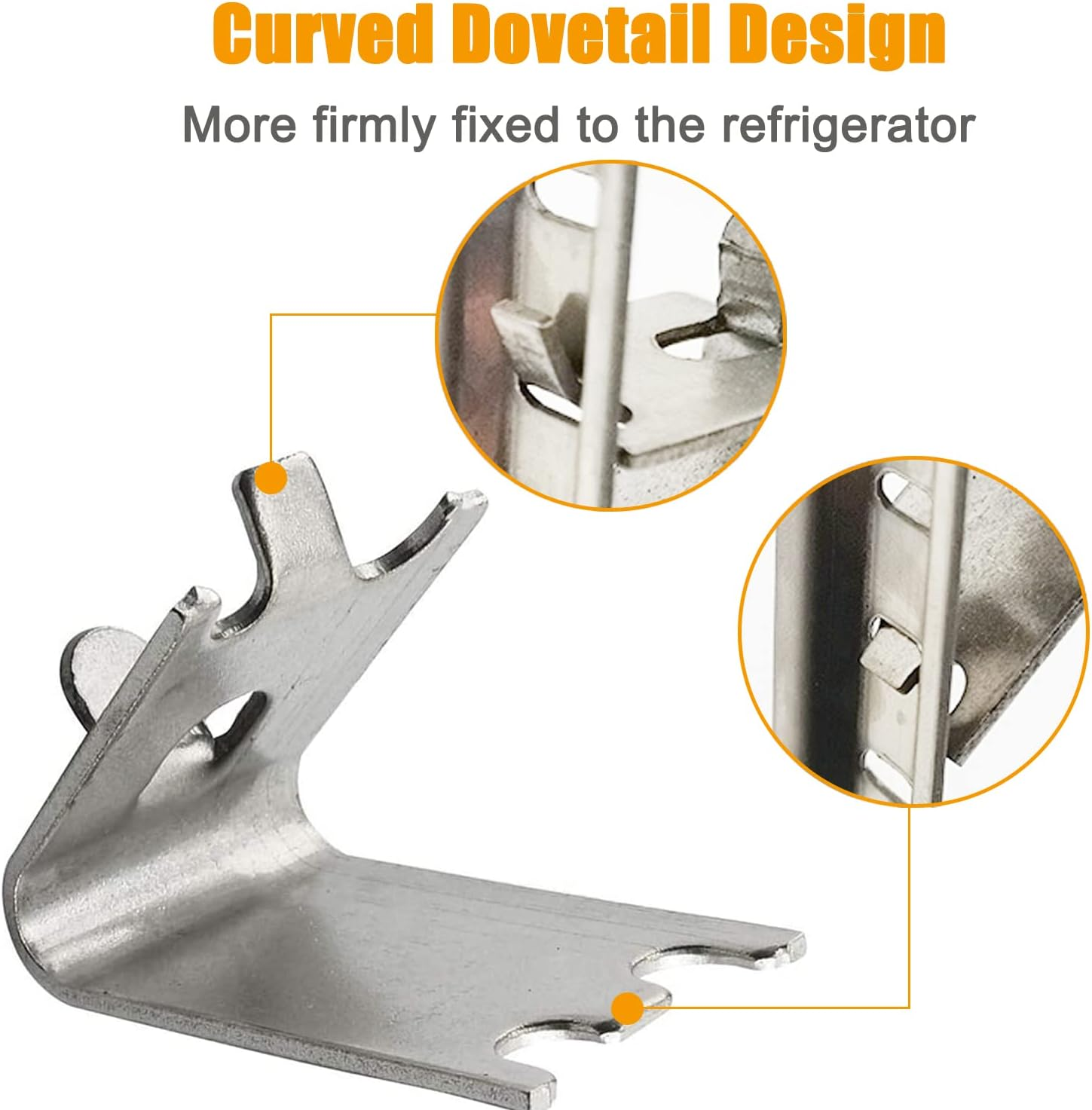 920158 Freezer Shelf Clip,Stainless Steel Shelf Clip for Refrigerator,Freezer Cooler Shelf Support,Replacement Shelf Square Buckles Clips (10) image number 5