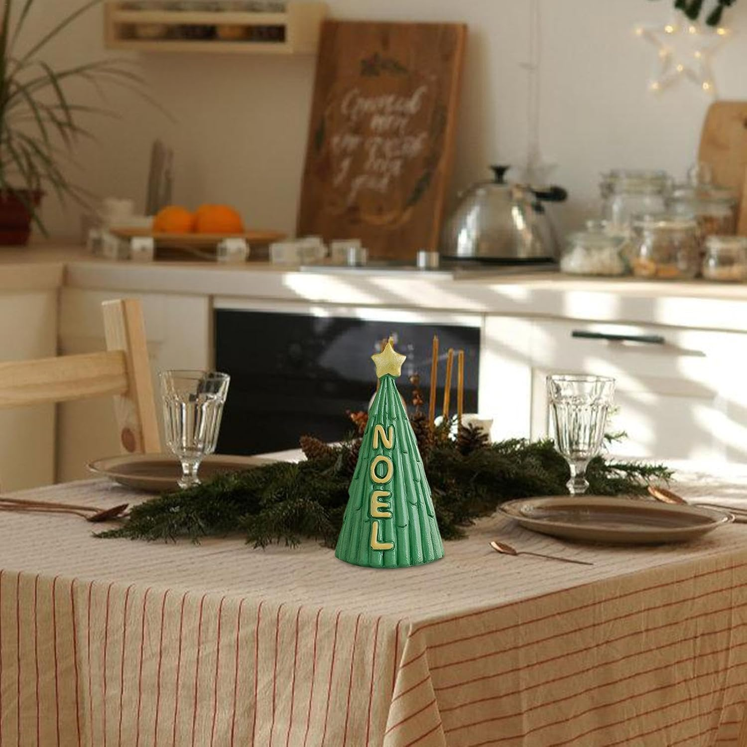 Resin Christmas Tree | Christmas Tabletop Resin Figurine Decor,Creative Miniature Christmas Tree Figurine Winter Desktop Ornament Set Statues for Holiday Table Decor image number 5