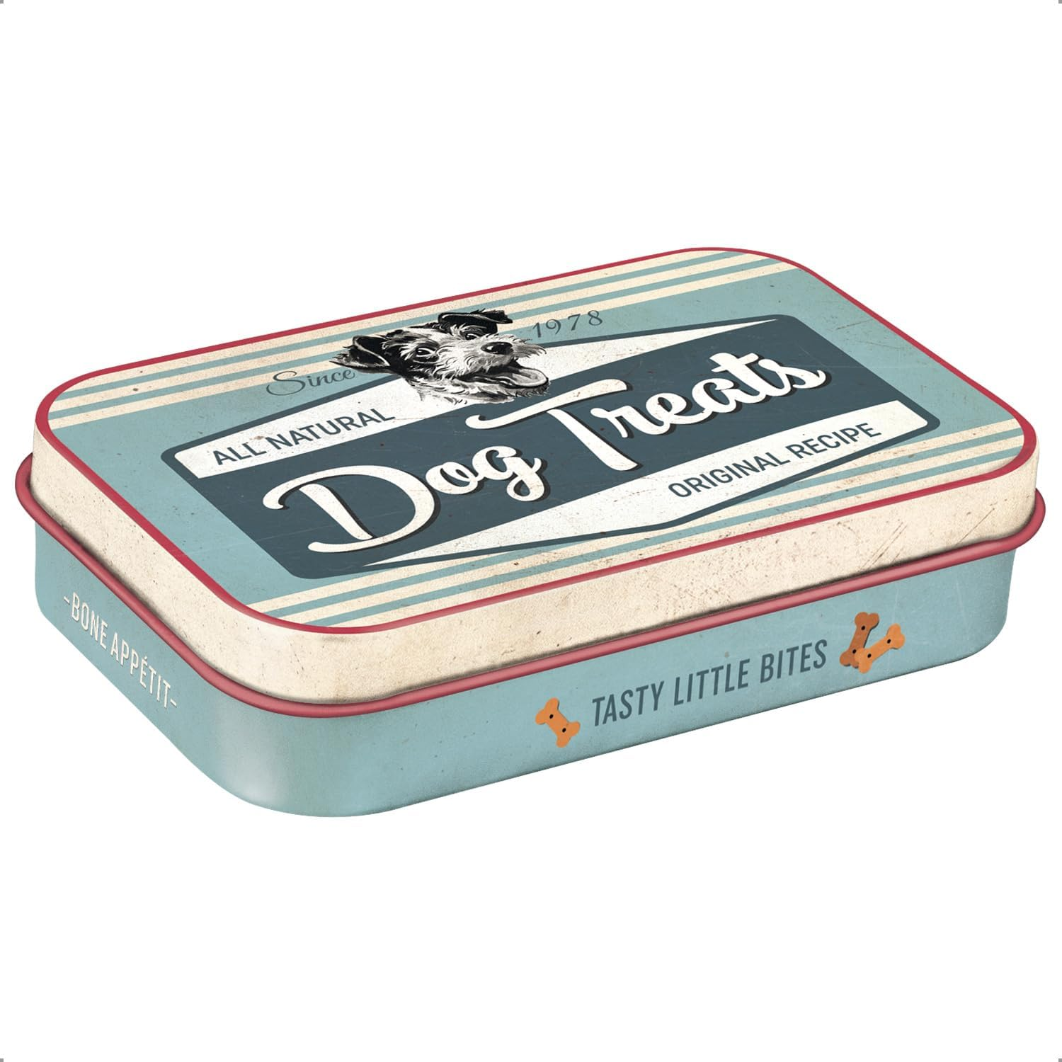 Nostalgic-Art Retro Treat Tin Paw Sign - Dog Treats - Gift Idea for Dog Owners Tin Box Travel Vintage Design 9.5X6X2Cm image number 2