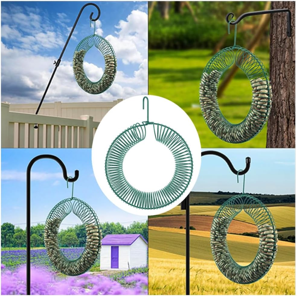 Granmagazz Peanut Wreath Bird Feeder,Peanut Bird Feeder Hanging with Hook, Whole Peanut and Suet Wreath Style Feeder,For Attracting Birds and Hummingbirds Seasons(16 Inch) image number 1