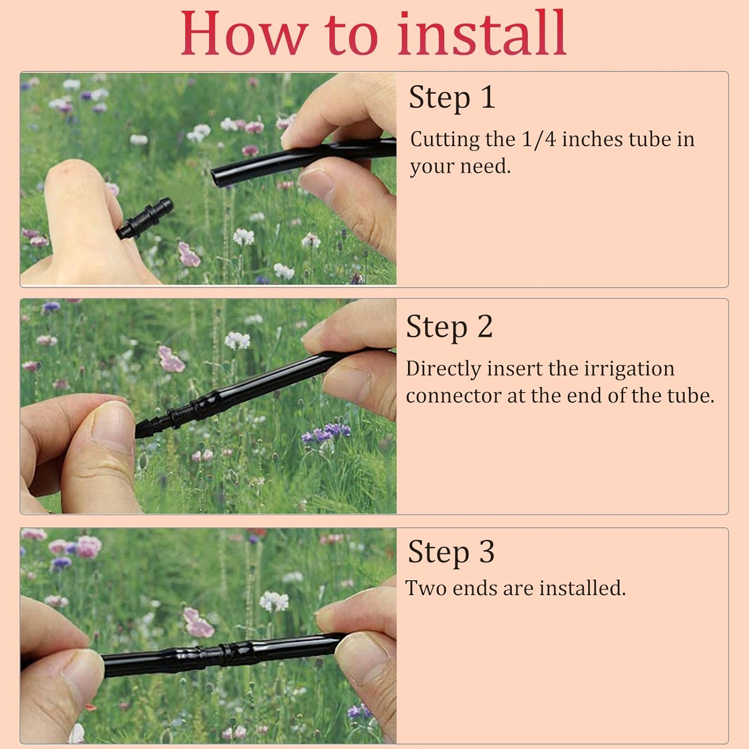 200Pcs Drip Irrigation Connectors,Drip Irrigation Barbed Connectors Fit for 1/4-Inch Tubing, Irrigation Straight through Joints, Drip Tubing Water Tubing Gardening Irrigation Supplies image number 5