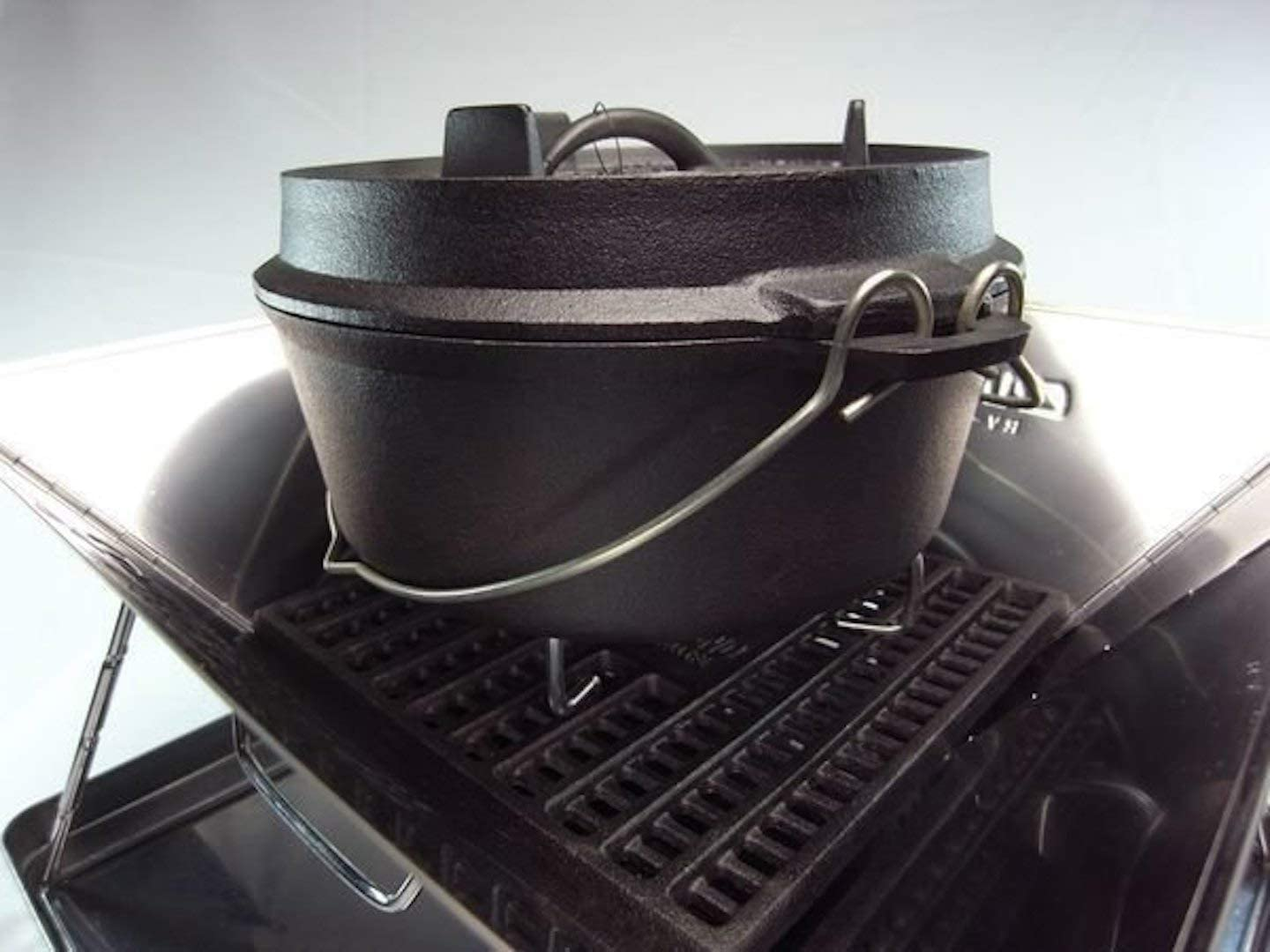 CAMPINGMOON Cast Iron Coal Bed Charcoal Fire Grate 6.89X6.89-Inch T-175 image number 2