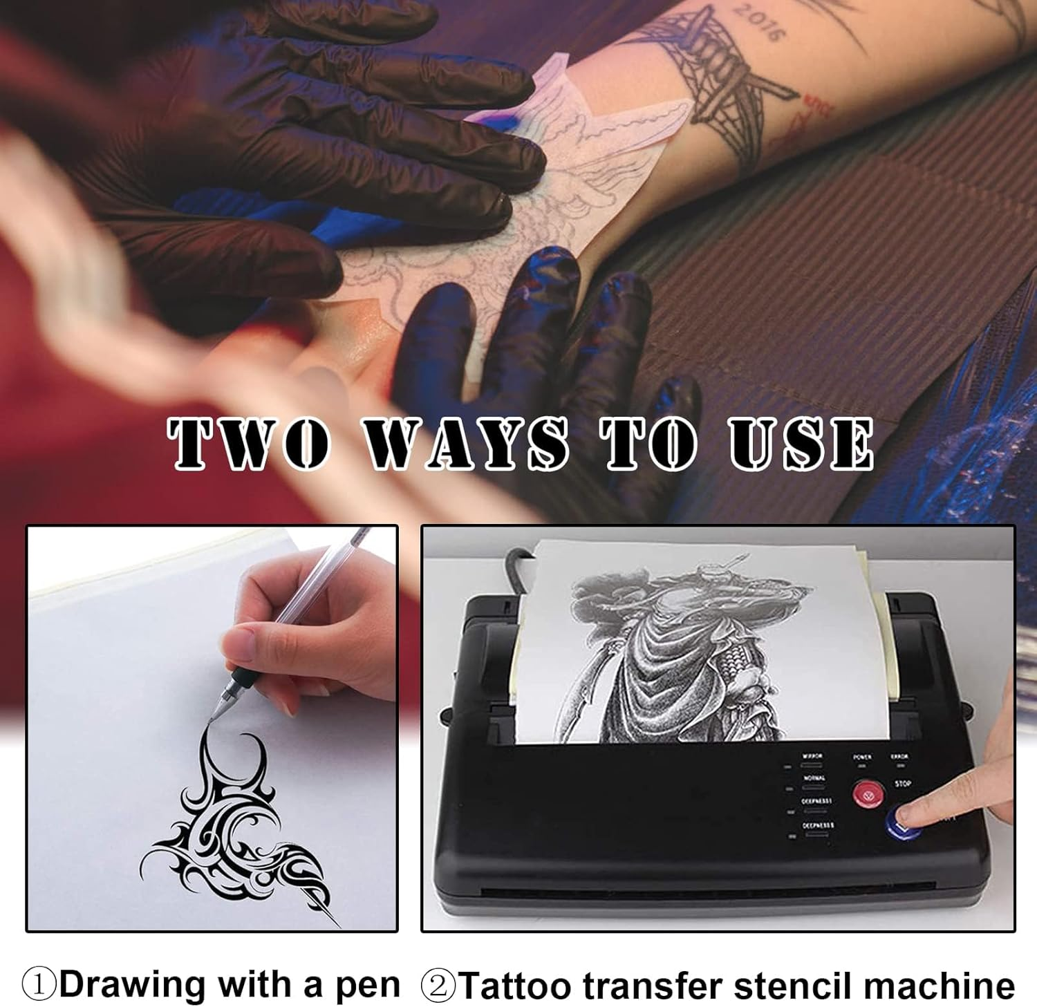 45Pcs Tattoo Skin Practice with Transfer Paper, 15Pcs 1Mm Thick Tattoo Fake Skin and 30Pcs Stencil Transfer Paper Kit for Beginners Experienced Artists Tattoo Supplies image number 6