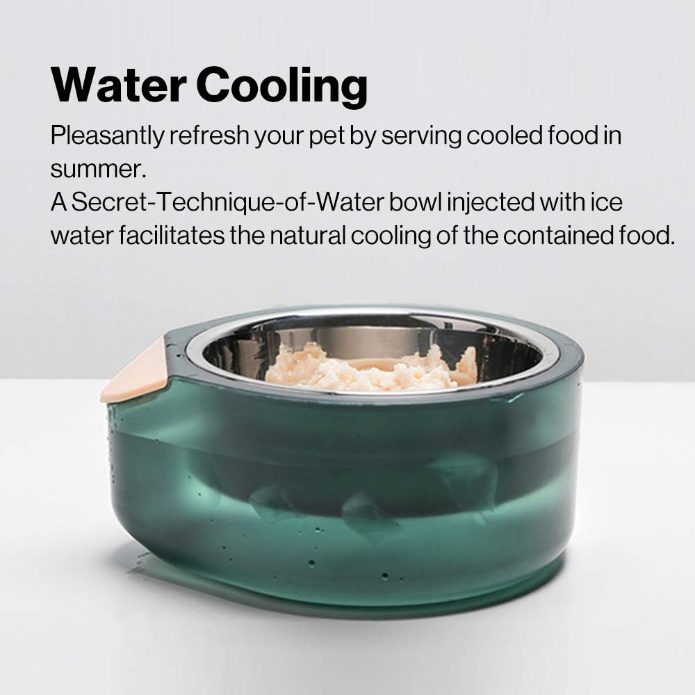 Pidan Cat Bowl Elevated Pet Feeder Raised Food and Water Bowl Stainless Steel Heating and Cooling by Water for Small Medium Large Cats and Dogs(Secret Technique of Water) (Single Bowl-L) image number 2