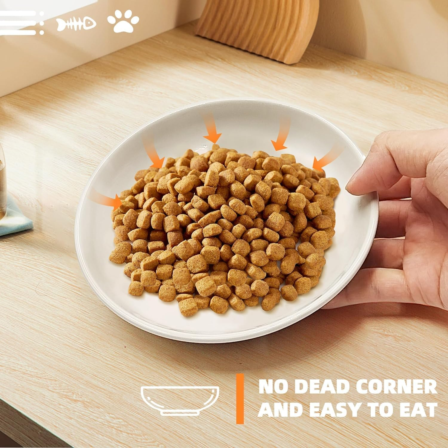 Pack of 3 Cat Feeding Bowls, Cat Flat Bowls, Cat Food Plate, Ceramic Feeding Bowl, Cat Bowls, Ceramic Bowls, Wet Food Bowls, Cat Bowl Ceramic, Flat Wide Food for Cats