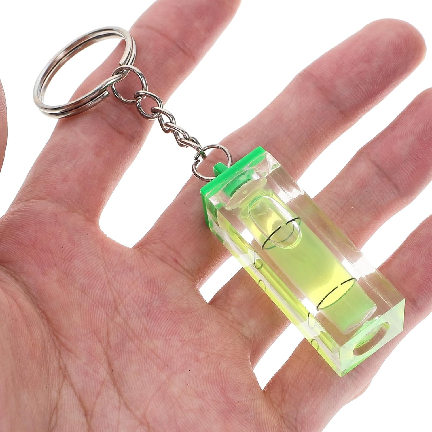 FUTUREORYY Mini Bubble Spirit Level Keychain with Wallet Chain for Men, Portable Pocket Level Tool for Car Keys and Camping, Small Key Accessories for Everyday Use Random Color image number 4