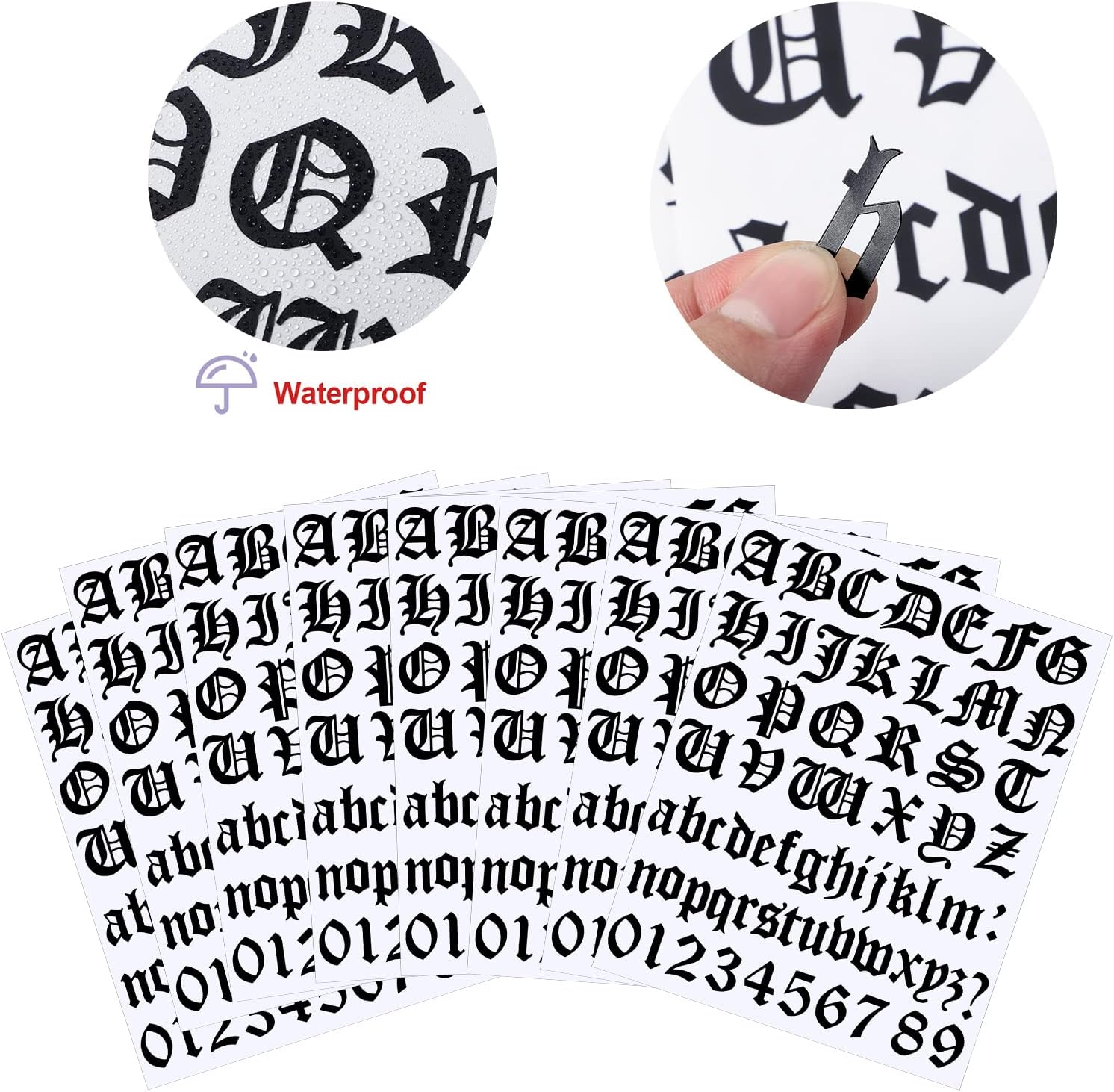 Teling Set of 8 Self Adhesive Vinyl Letter Number Mailbox Number Stickers Alphabet Stickers for Mailboxes Signs Windows Doors Cars Trucks Home Business Address Numbers(1 Inch,Black) image number 4