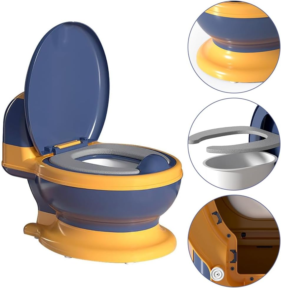 2-In-1 Training Toilet with Wipes Storage, Removable Potty Pot, Baby Trainer Easy to Clean, Realistic Toilet for Toddler& Baby& Kids image number 2