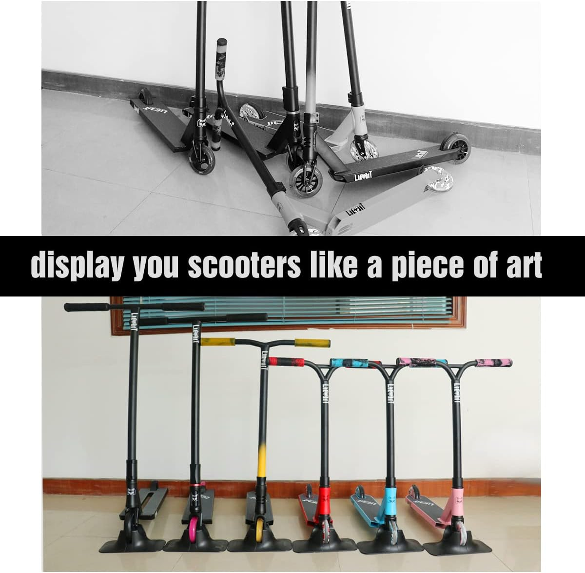 Limit Universal Scooter Stand Parking Scooter Stand Holder Fit Major Scooters and Kick Scooters for Diameter 95-150Mm Thickness 24-30Mm Wheels Organize Multiple Scooters Upright and Stable image number 4