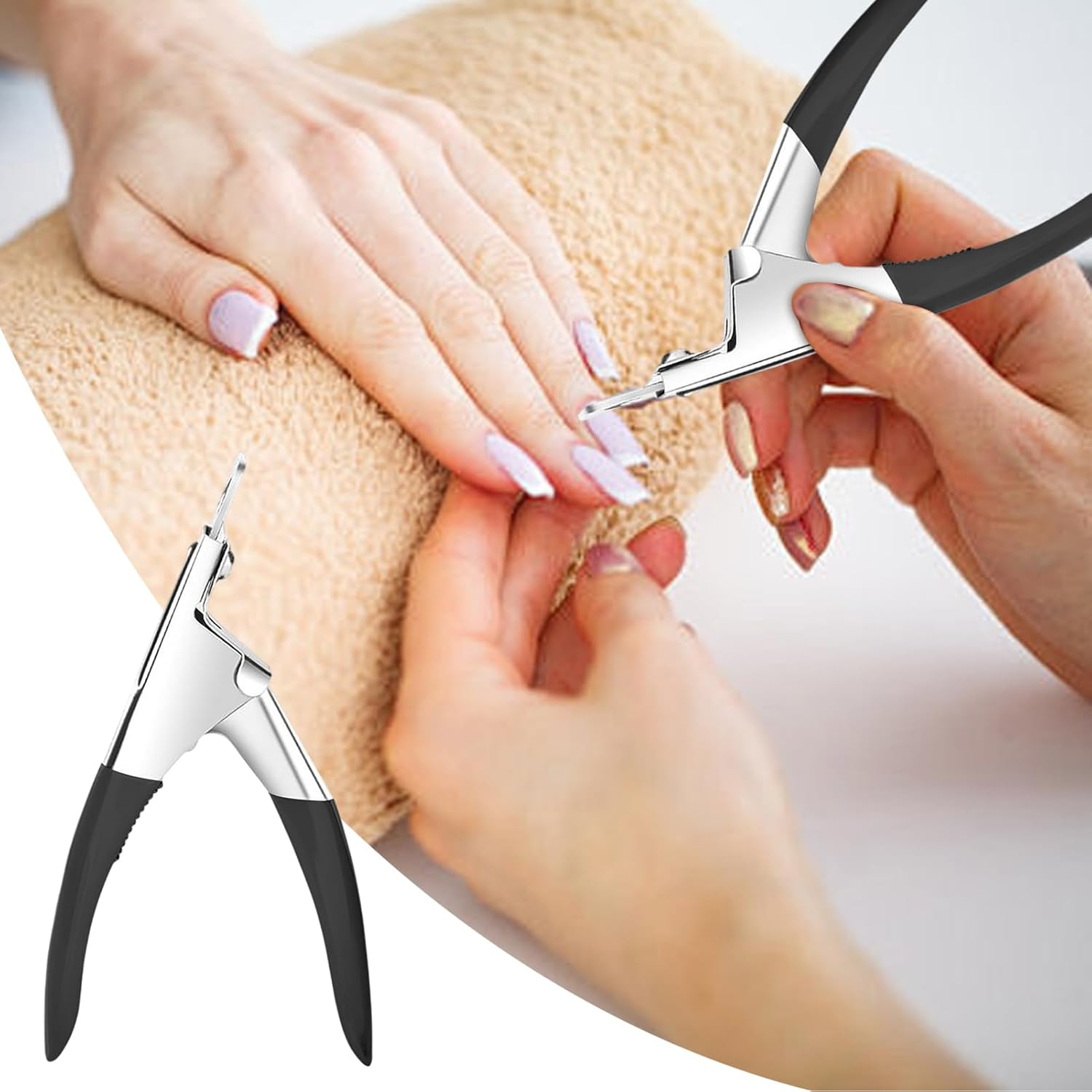 Vgvgaj False Nail Clipper | Fingernail Trimmer for Home,Type U Stainless Fingernail Trimmer for Salon Home Nail Design, Clippers for Precise Manicures - Red image number 3