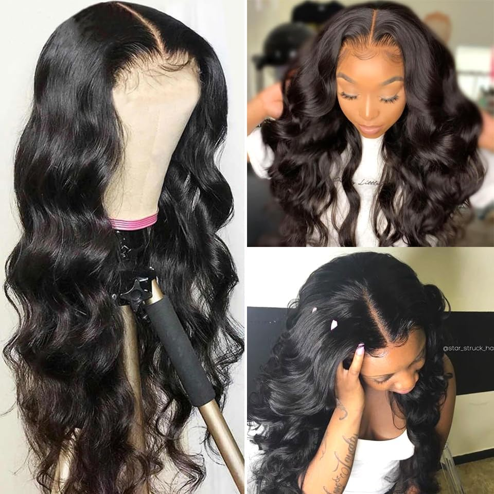 71 Cm Real Hair Wig, 13 X 4 (33 X 10 Cm), Body Wave HD Transparent Lace Front, for Black Women, Glueless, Pre Plucked with Baby Hair, Lace Frontal image number 1