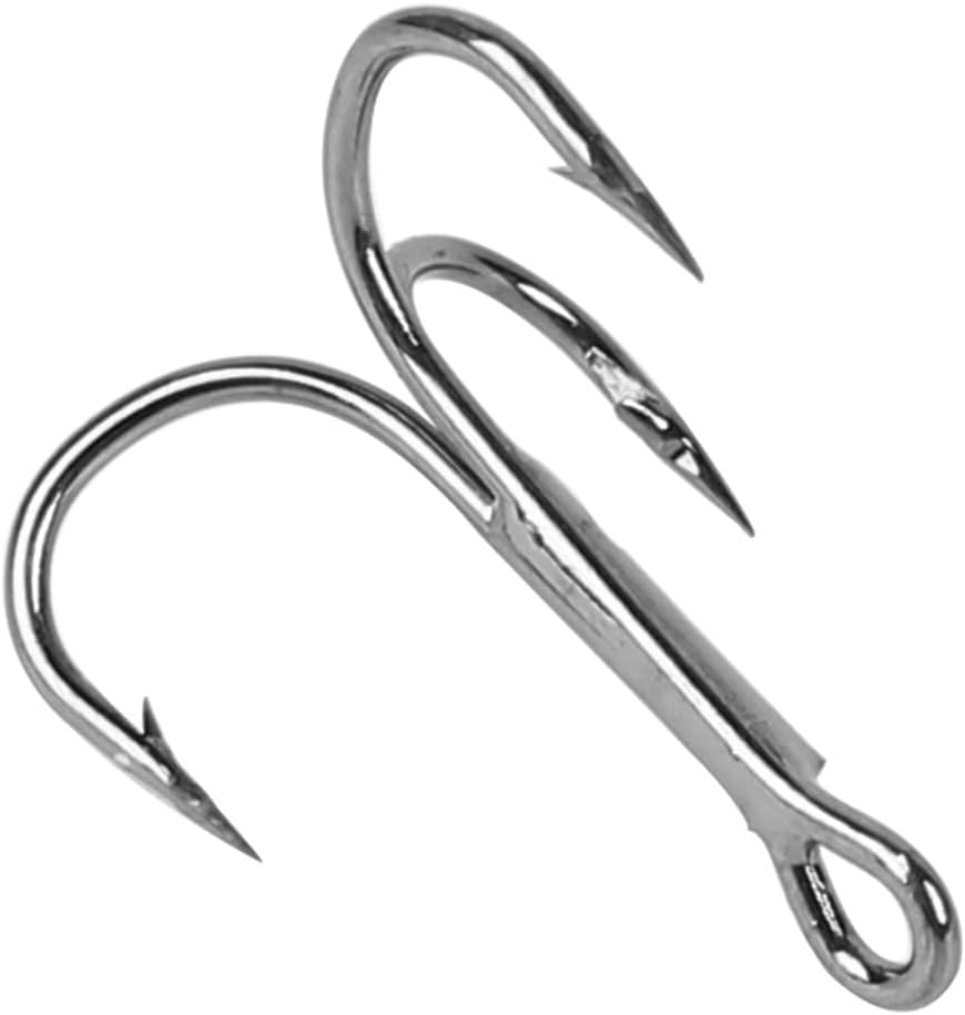 50Pcs NUZAMAS Fishing Treble Hooks Kit 3 Way Claw Fishing Hook High Carbon Steel Fishing Hook with Tackle Box for Trout Catfish Saltwater Freshwater Size 2 4 6 8 10 12 image number 6