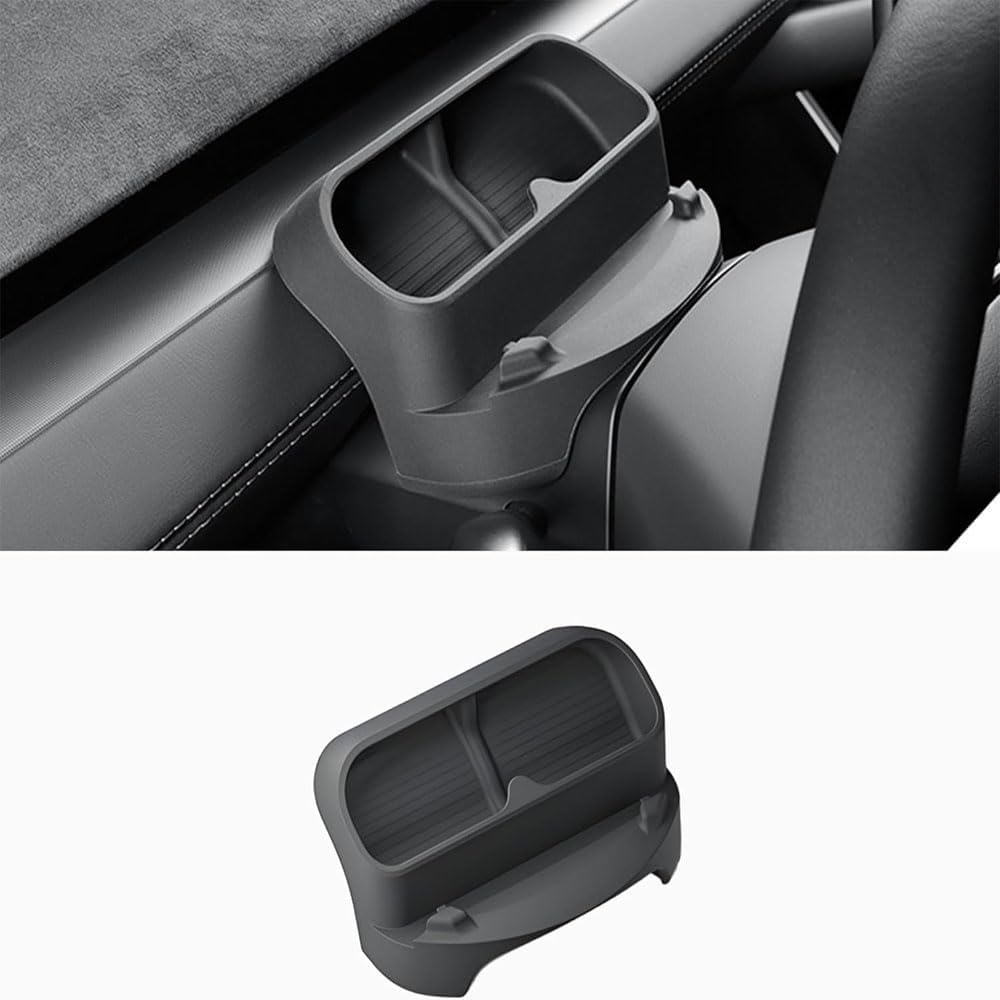Tesla Model Y 2025-2026 and Model 3 2024-2025 Steering Wheel Phone Holder,Anti Slip Silicone Organizer with Glasses Case and Keys Storage, Universal Navigation Stand for Tesla image number 5