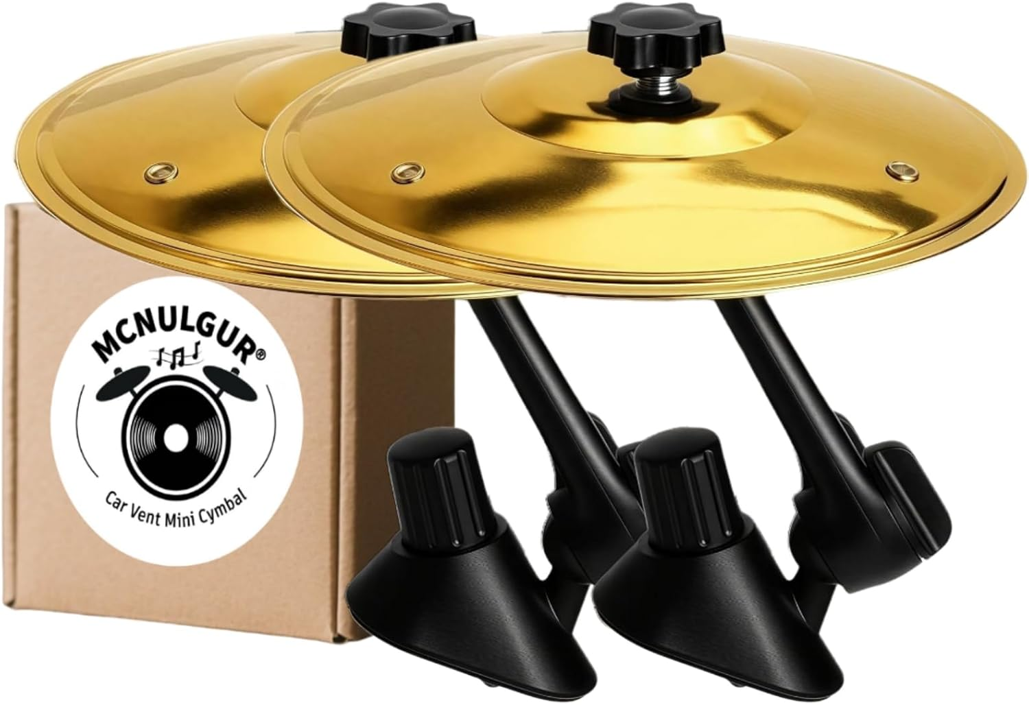 2 Pack Car Cymbal Air Vent Mounted, Golden &ndash; 14 Cm Dia. Mini Drum Crash Cymbal for Endless Rhythmic Fun on the Road Music Lover Gift image number 5