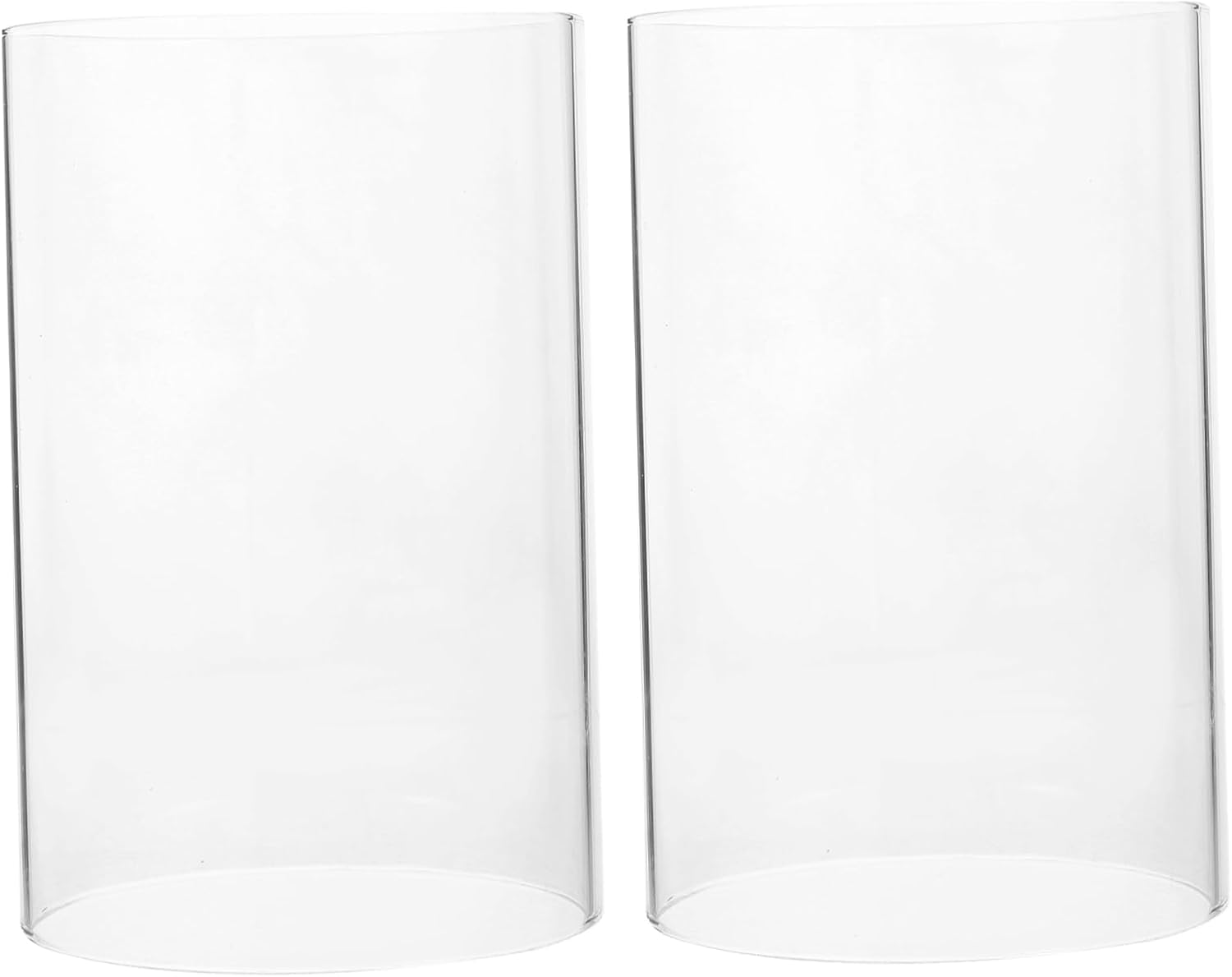 RORPOIR 2Pcs Glass Candle Open Ended Candle Shades for Pillar and Windproof Holders for Home Decor