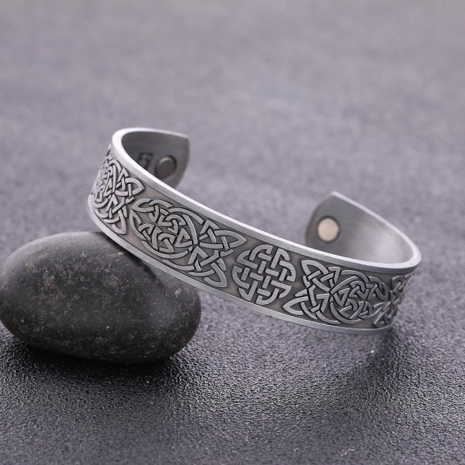 My Shape Classic Irish Celtic Knot Bracelet Magnetic Therapy Cuff Bangle Irish Pattern Jewelry - Copper image number 2