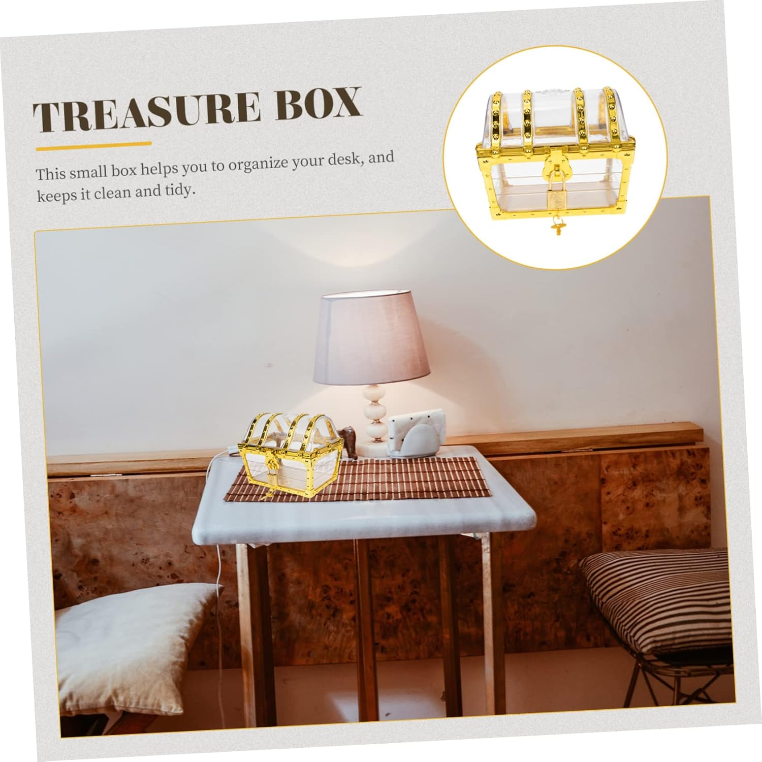 Pirate Treasure Chest Toy Keepsake Chest Storage Box for Home Treasure Box