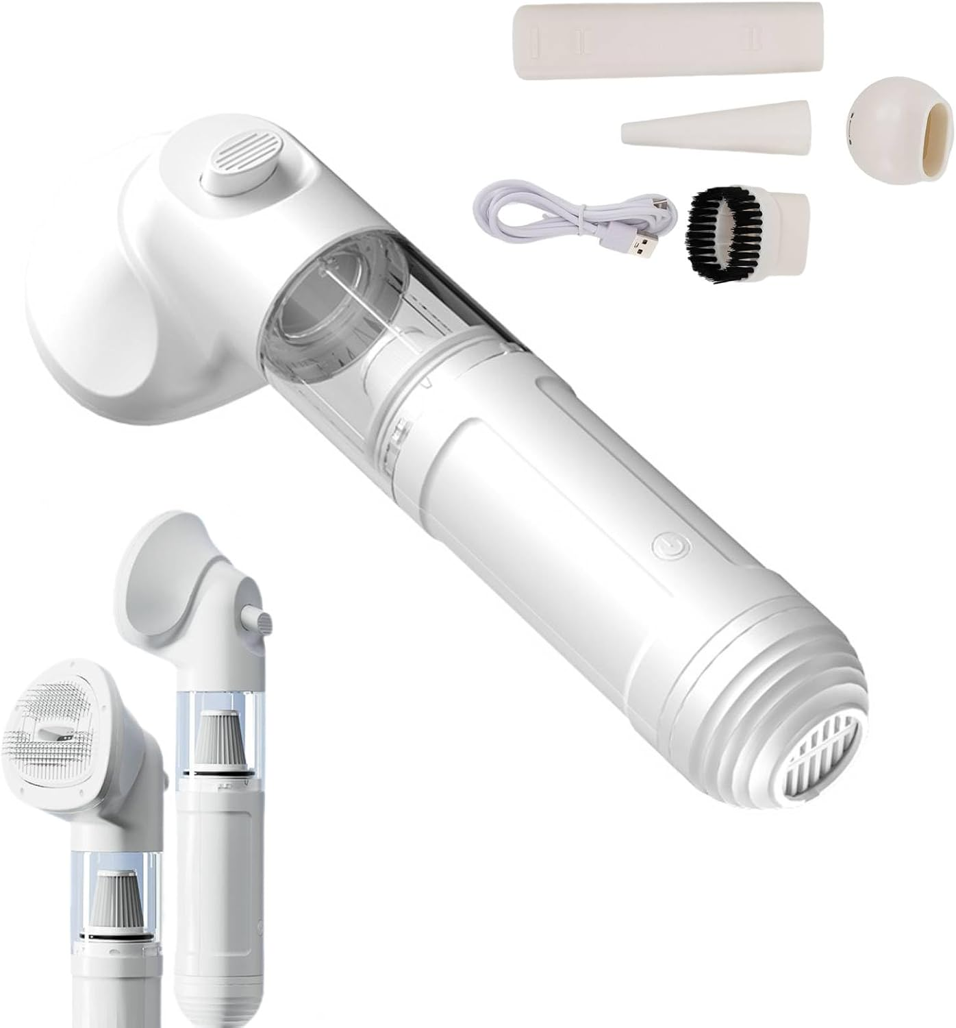 Pet Grooming Vacuum, Low Noise Automatic Shedding Dog Cat Vacuum Brush Kit with Washable Filter Core, Supports 5 Cleaning Methods, for Dogs Cats Bed Carpet