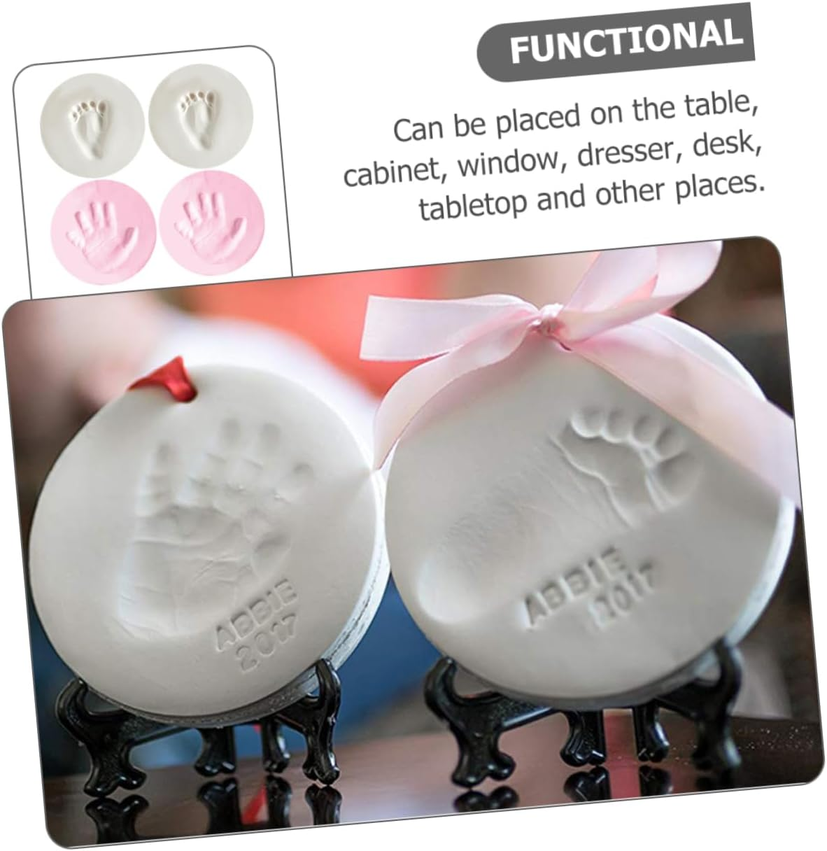 4Pcs Newborn Handprint Kit DIY Handprint Maker Keepsake Shower Muds Footprint Mud image number 6