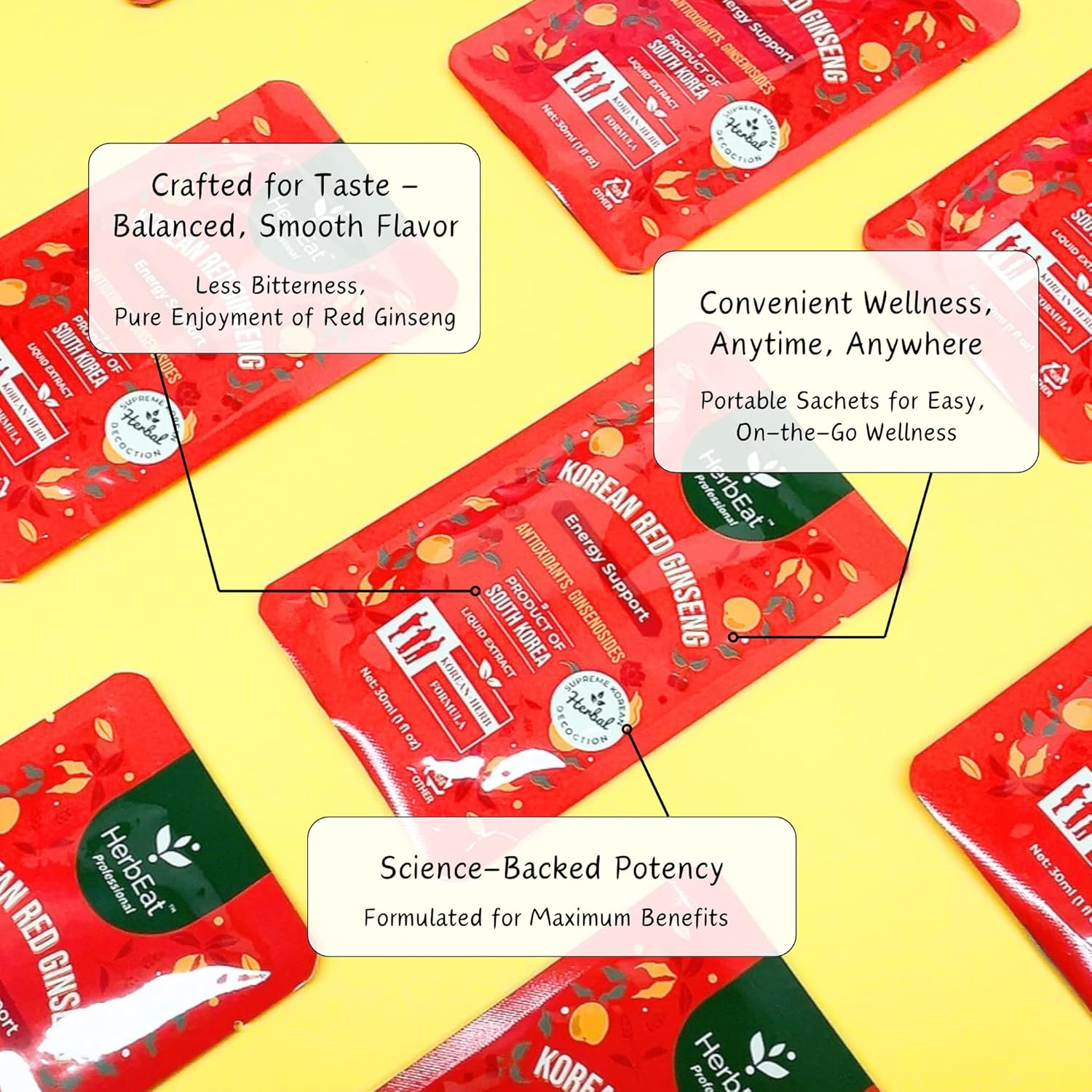 Korean Red Ginseng Prime Extract with 11Mg Ginsenosides - Boost Energy, Memory & Immunity, 6-Year-Old Ginseng Drink for Circulation & Skin (5 Pouches (30Ml *5)) image number 5