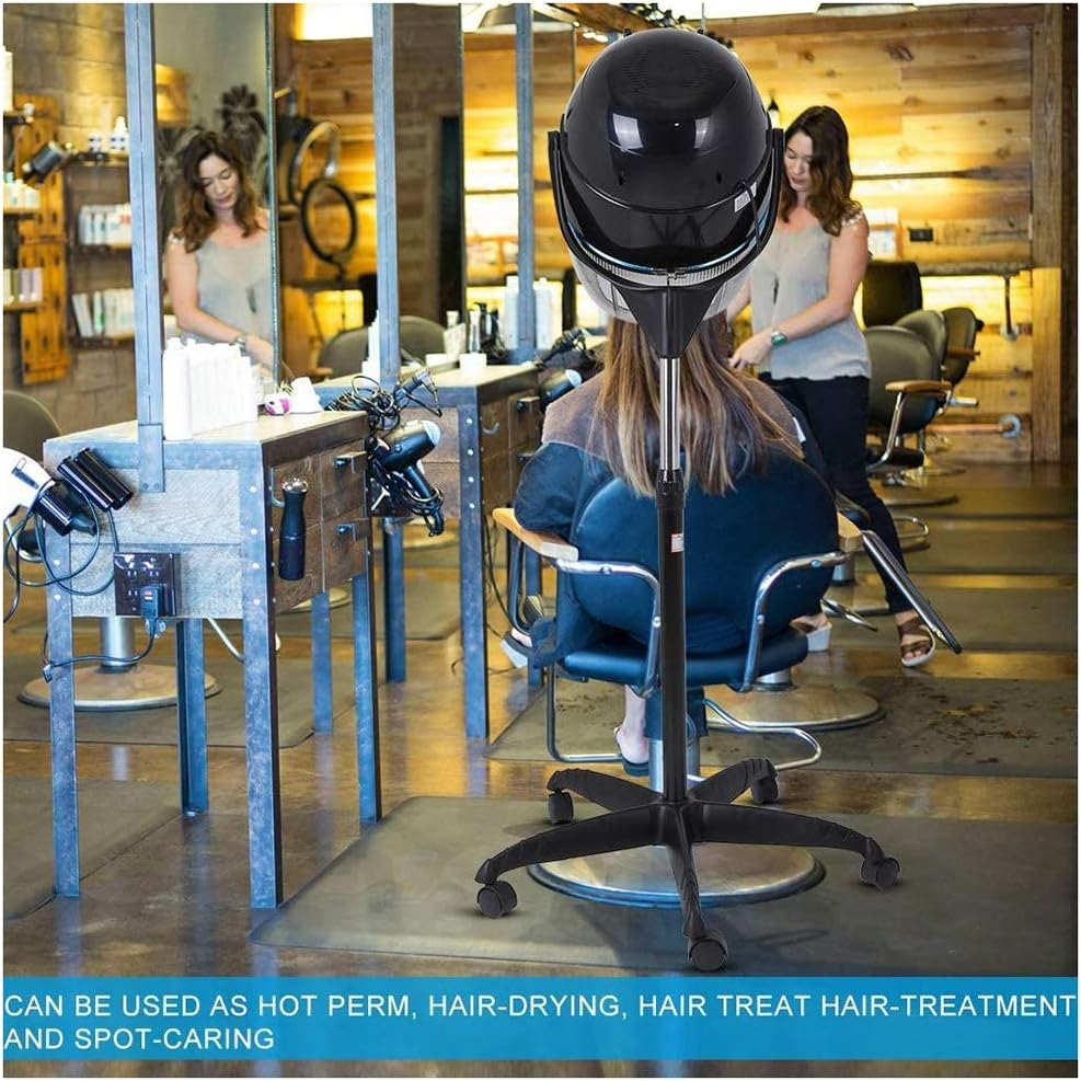 Stand Hair Dryer, 1050W Professional Adjustable Hooded Floor Hair Bonnet Dryer with 5 Omni-Directional Wheels Stable Base for Beauty Salon or Home Use image number 1