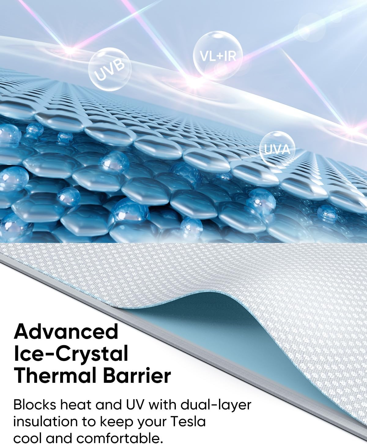 Tesla Model Y Sunshade Roof(2025+ Juniper) - Reflective Roof Cover, UV Block | No-Sag Fit, Upgraded Clip System, Easy Install, Blackout Privacy, Summer Cooling, Lightweight Foldable Storage image number 2