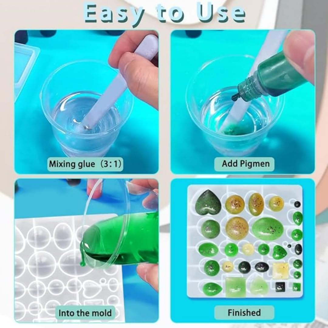 3 Pcs Jewellery Resin Moulds, Silicones Moulds for Resin Gem Jewellery Epoxy Casting Resin Mould for DIY Pendants, Earring, Jewellery Making image number 5