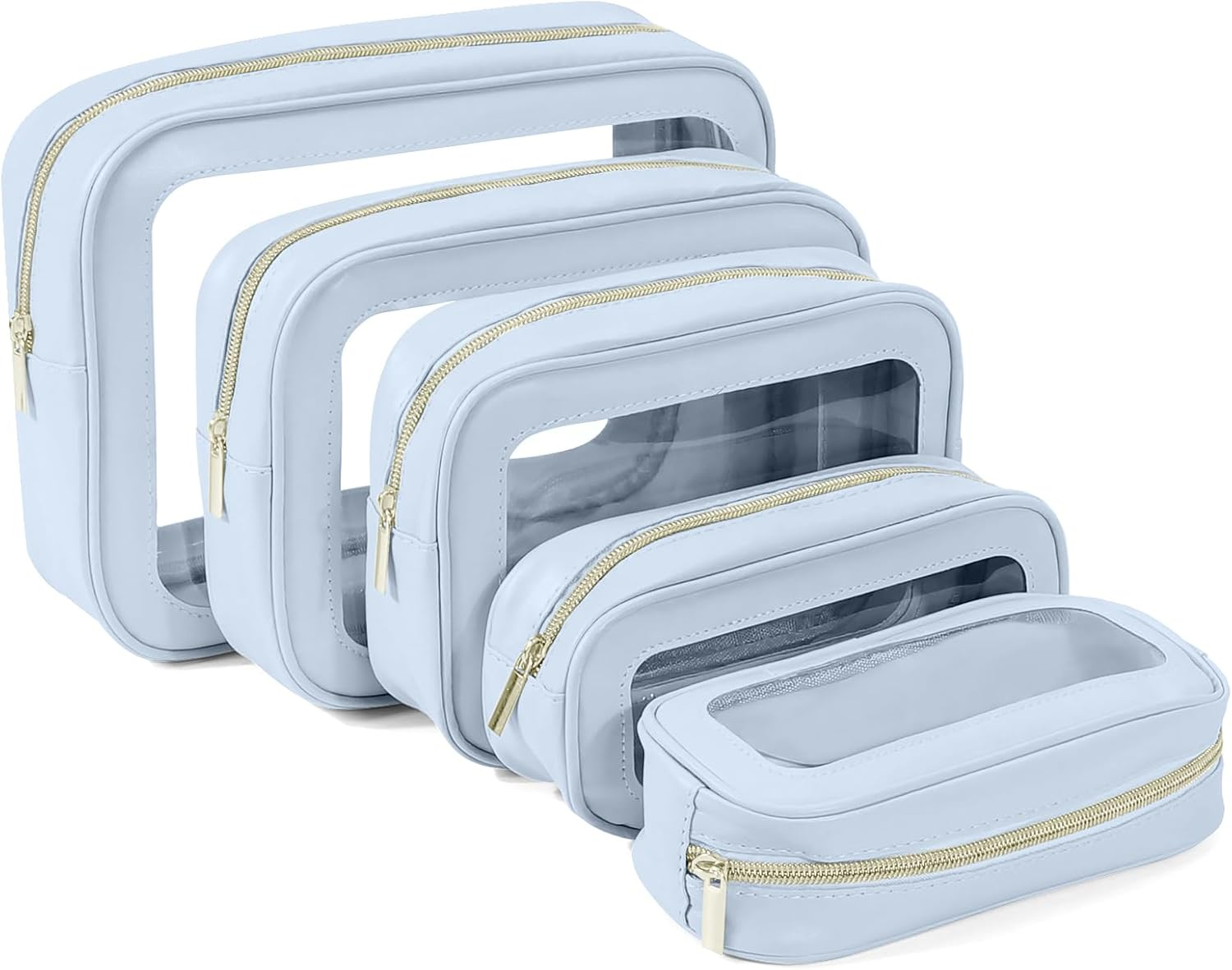 YOPCDJ 3PCS Diaper Bag Organizer Pouch Set, TSA Approved Toiletry Bag，Clear Waterproof TPU Makeup Bag Set Travel Organizer Bags for Women and Kids