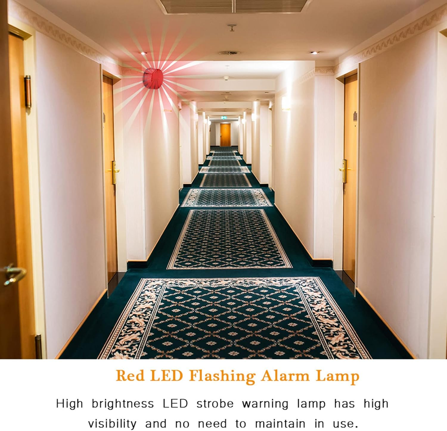 Red LED Flashing Lamp, Security Alarm 12V Strobe Signal Warning Lights Continuously and Flashing Fast. Better Effect for Various Road Cones, Columns image number 5