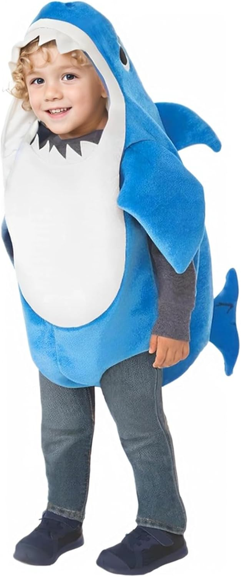 Toddler Halloween Costume Boys Shark Hooded Rompers Little Girls One Piece Jumpsuit for Birthday Gift image number 2