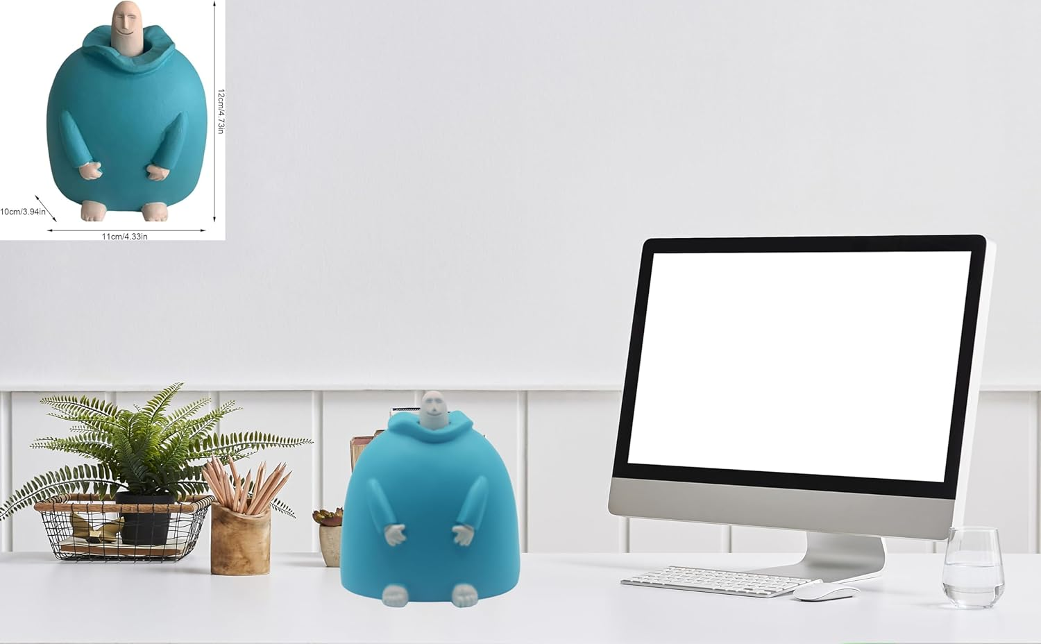 Junwait Funny Smiling Middle Finger Statue Ornaments, Novelty Resin Finger Man Sculpture Decorations, Quirky Middle Finger Hand Statue for Table Shelf Office Desktop Decoration image number 2