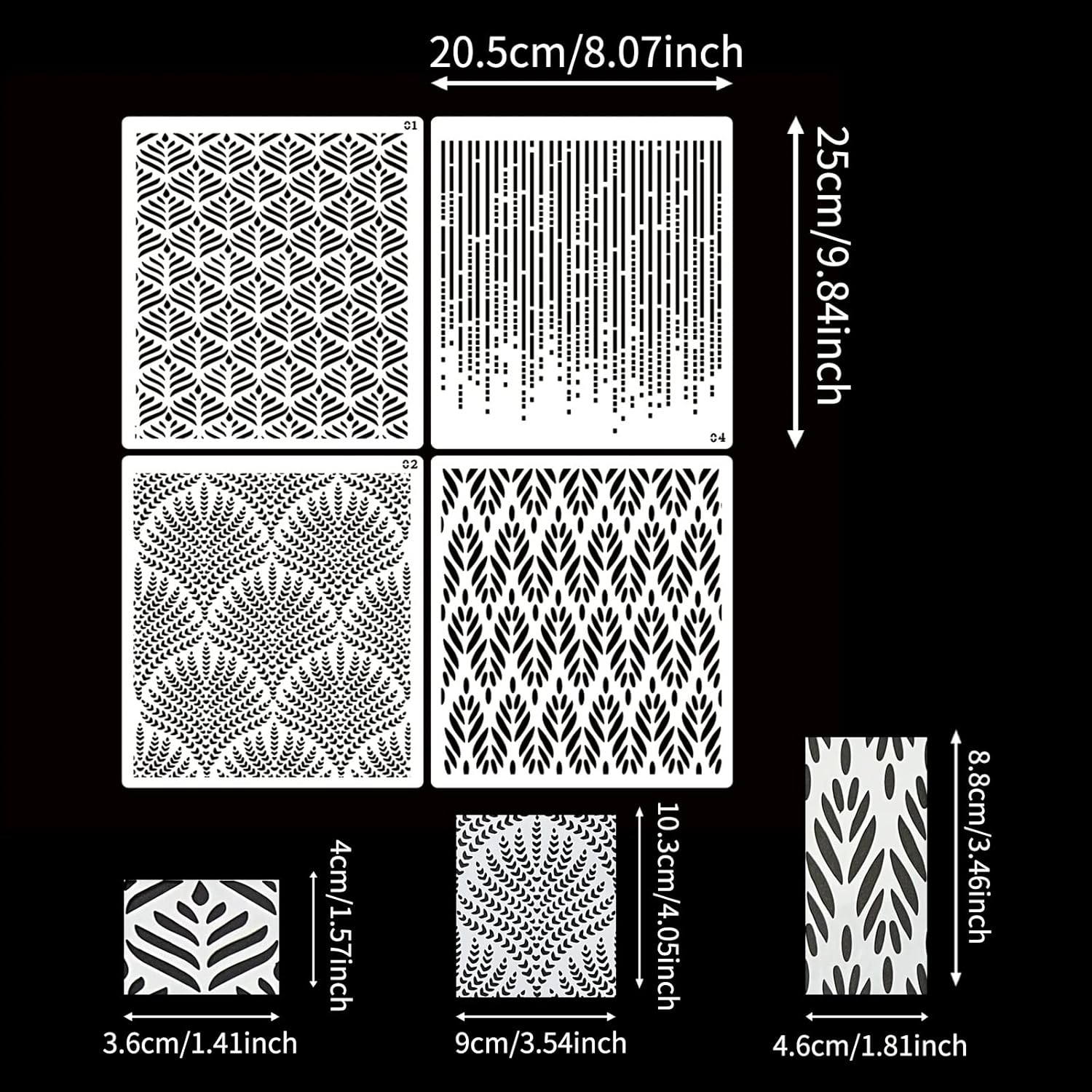 4 Pcs Floral Wedding Cake Stencils - Reusable Buttercream Templates for DIY Baking Decor image number 2