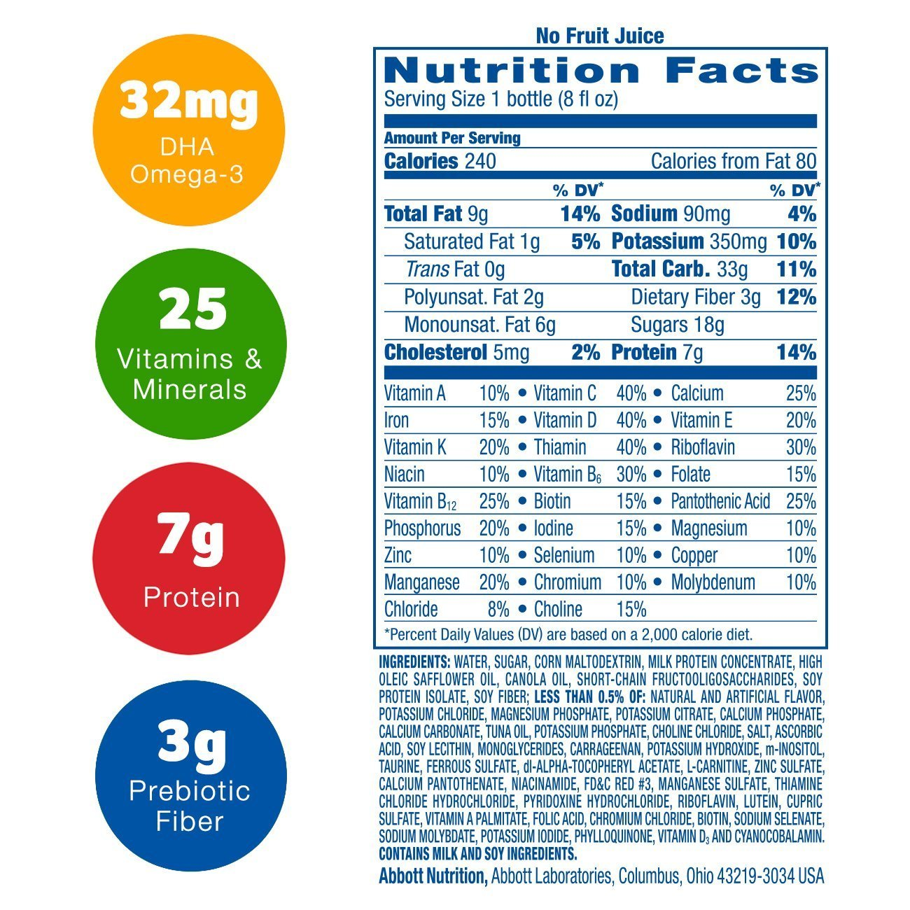 Pediasure Grow & Gain with Fiber Nutrition Shake for Kids, Strawberry, 8 Fl Oz (Pack of 6) image number 2