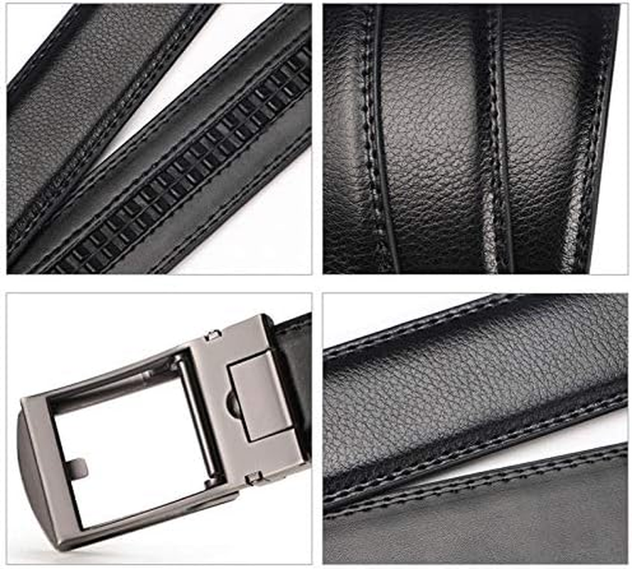 Ariv Hommey Men'S Genuine Leather Belt Adjustable Waistband and Cuttable Length | Steel Auto-Lock Buckle | Durable Everyday Use for Casual & Office - Black image number 5