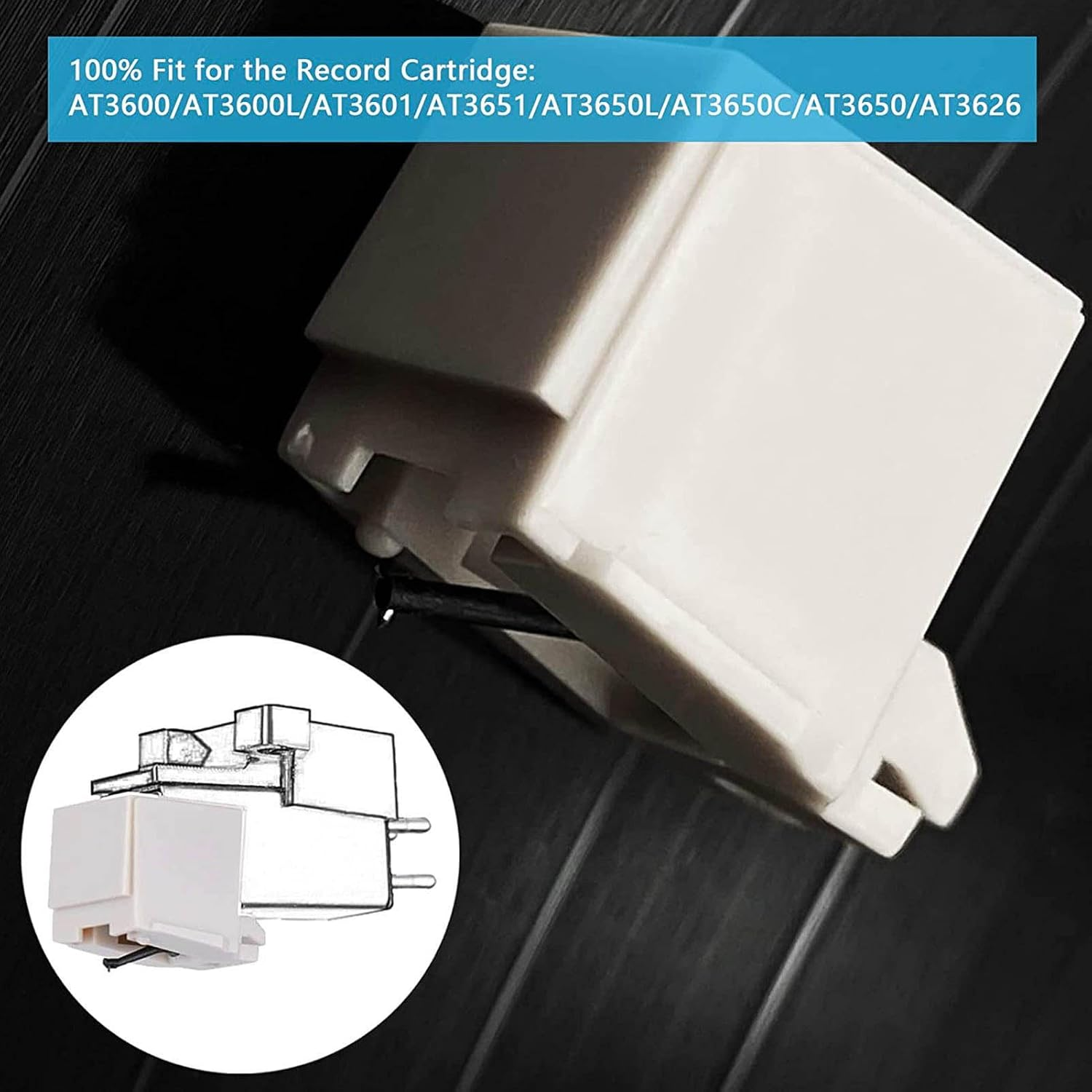 Record Player Needle Turntable Stylus Replacement or Audio Technica at LP60 at PL300 at LP60XBT USB, Turntable Needles Stylus with Cleaning Brush image number 3