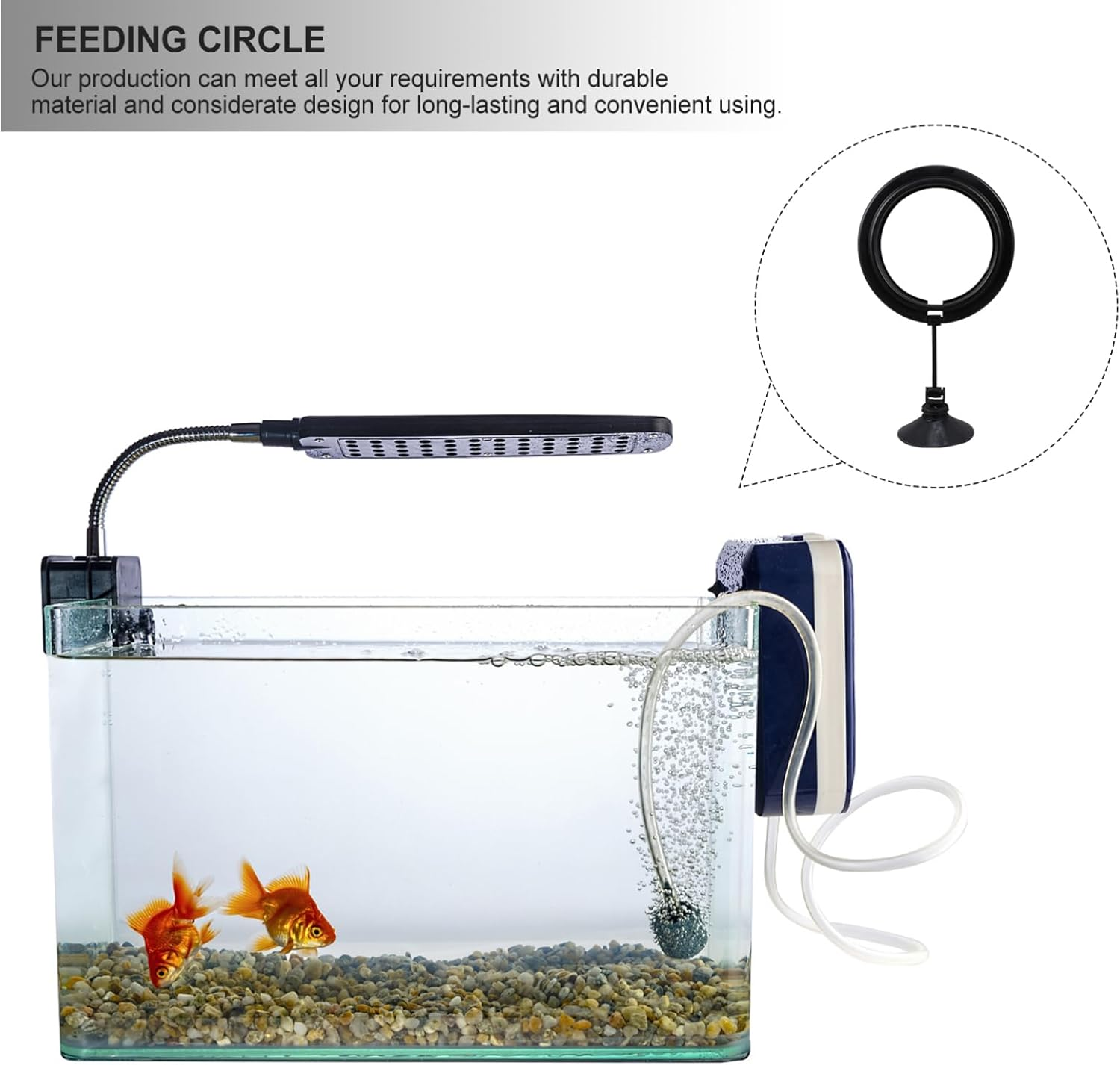 Sosoport Aquarium Plastic Feeding Ring Suction Cup Floating Fish Feeder Circle High-End Material Prevents Feed from Floating Easy Cleaning image number 6