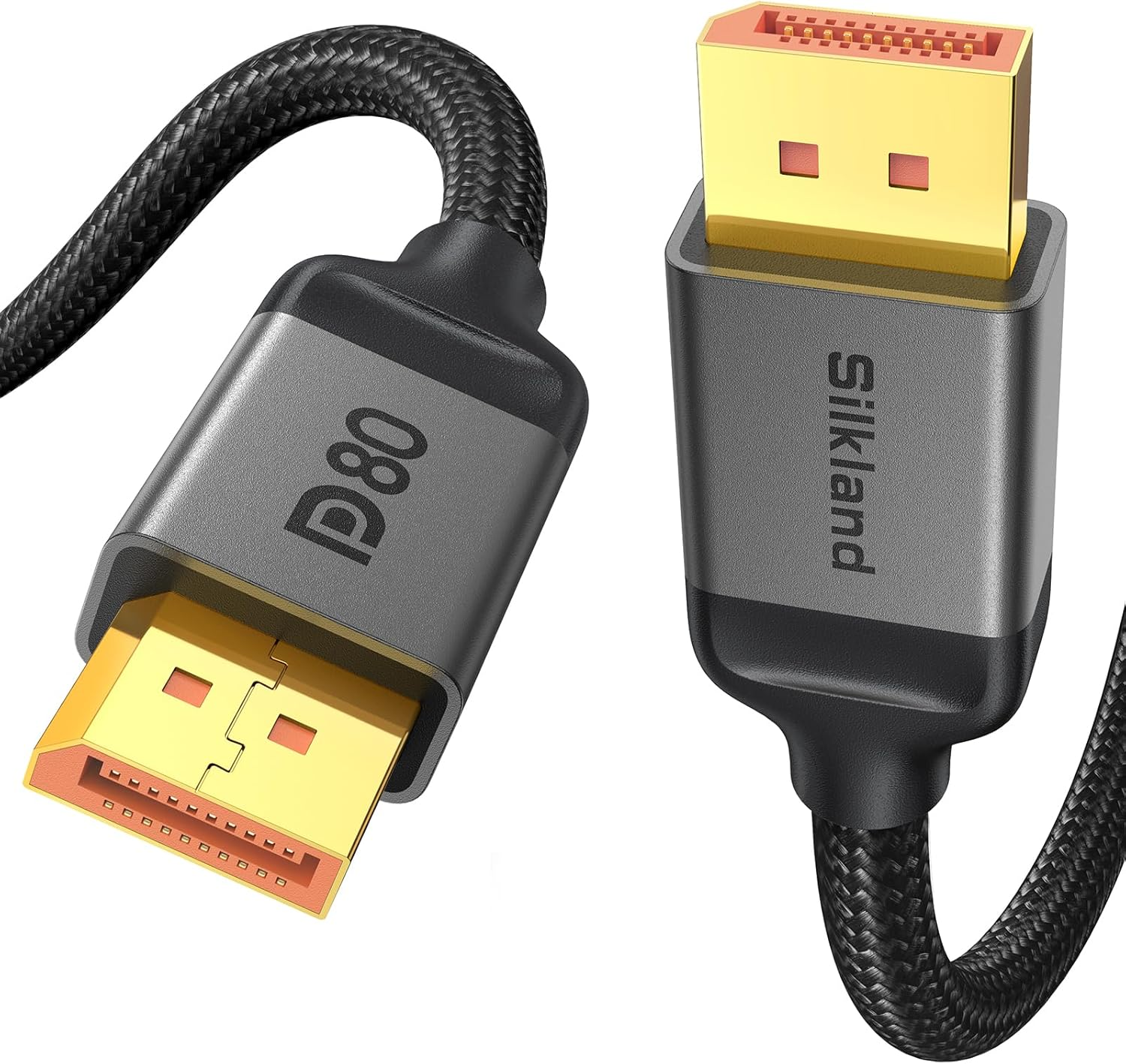 Silkland 80Gbps Displayport 2.1 Cable 5M, [16K@60Hz, 8K@240Hz, 4K@540Hz 360Hz 240Hz] DP 2.1 Cable 16K, DP80 HDR DSC Display Port Cord Compatible Freesync G-Sync Gaming Monitor 5090 7900XTX image number 5
