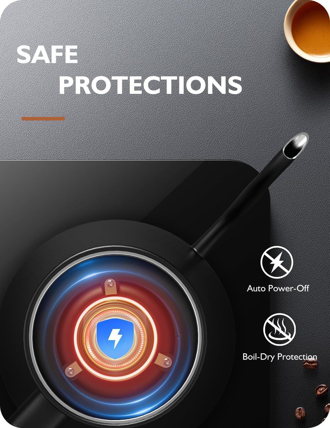 Gooseneck Electric Kettle with Temperature Control, Large LCD Screen, Quick Boiling, Anti-Dry Protection, Stainless Steel Interior, 4-Hour Keep Warm Function &ndash; Ideal for Coffee & Tea Brewing image number 2