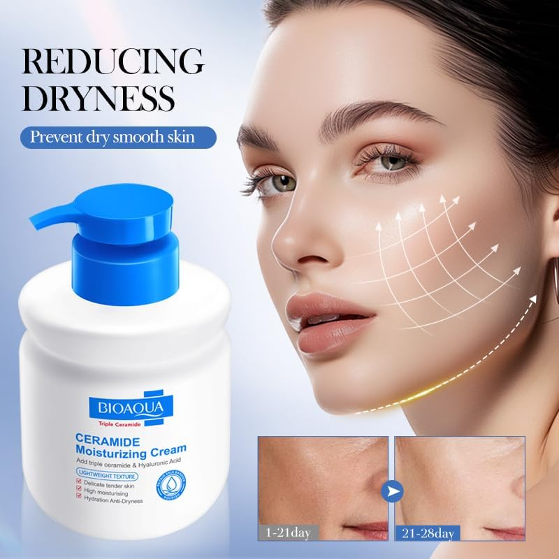 Ceramide Hyaluronic Acid Moisturizer Reducing Dryness Prevent Dry Smooth Skin Improves Skin Elasticity image number 2