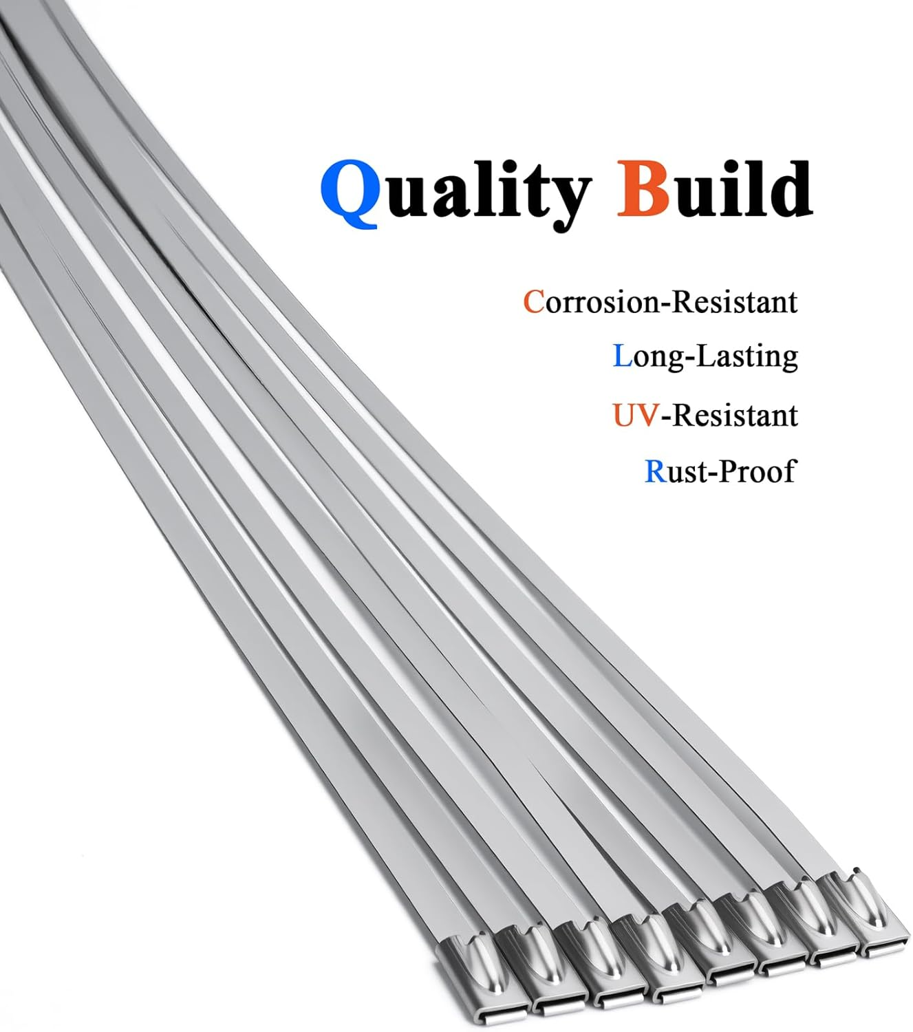 Metal Zip Ties of 100 Pcs, 28 in 304 Stainless Steel Cable Ties, Heavy Duty Metal Zip Ties for Exhaust Wrap, Heat Resistant Fencing Ties. for Pipe, Auto Repair. L/28&rdquo;(700Mm) W/0.18&rdquo;(4.6Mm) image number 4