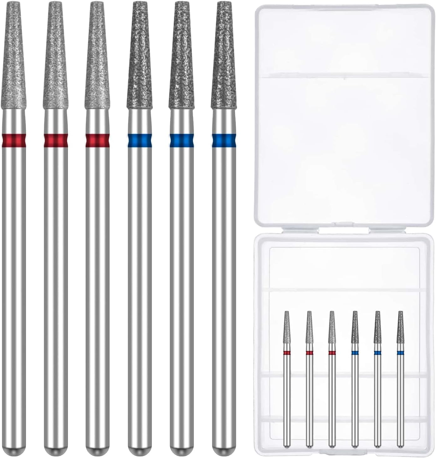 Difenni Nail Drill Bits Cuticle Nail Drill Bit Tapered Barrel Cuticle Drill Bits with Storage Case,3/32 Shank Efile Bits for Nail Prep and Manicure Pedicure Tools(Fine&Medium) image number 6